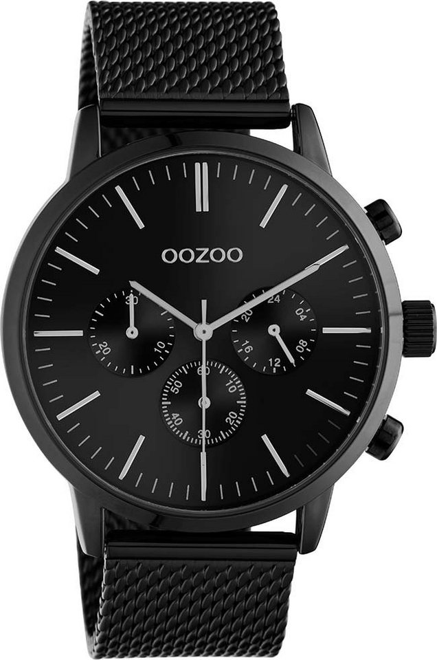 OOZOO Quarzuhr C10914, Metallgehäuse, schwarz IP-beschichtet, Ø ca. 45 mm