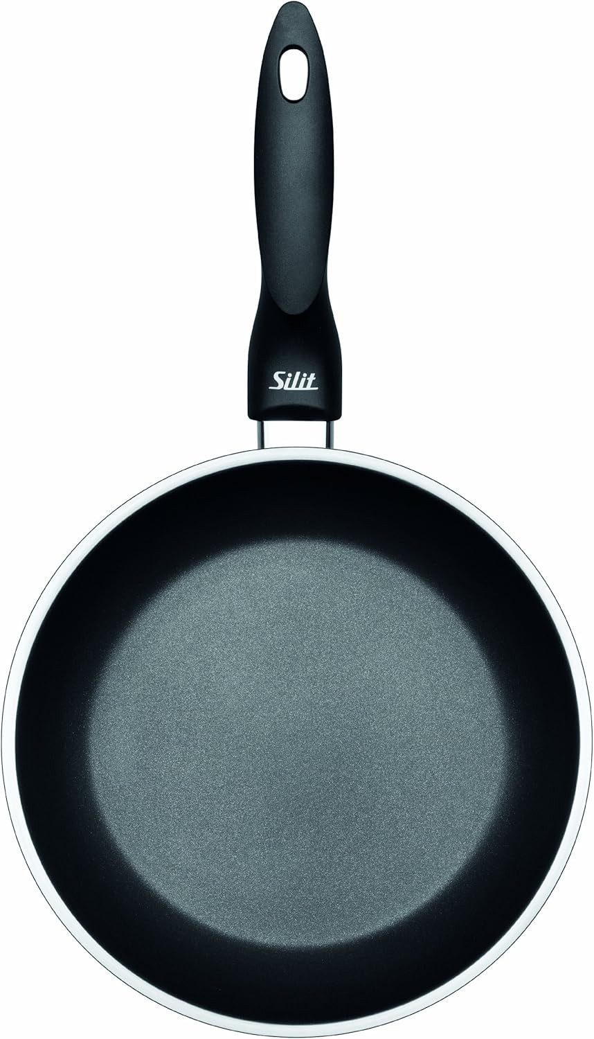 Silit Bratpfanne Silit Domus Stielpfanne, 28 cm, Edelstahl rostfrei 18/10 (1-tlg., 1x Bratpfanne beschichtet 28 cm (Höhe 5,5 cm), - optimal für Herdplatten mit Ø 22 cm