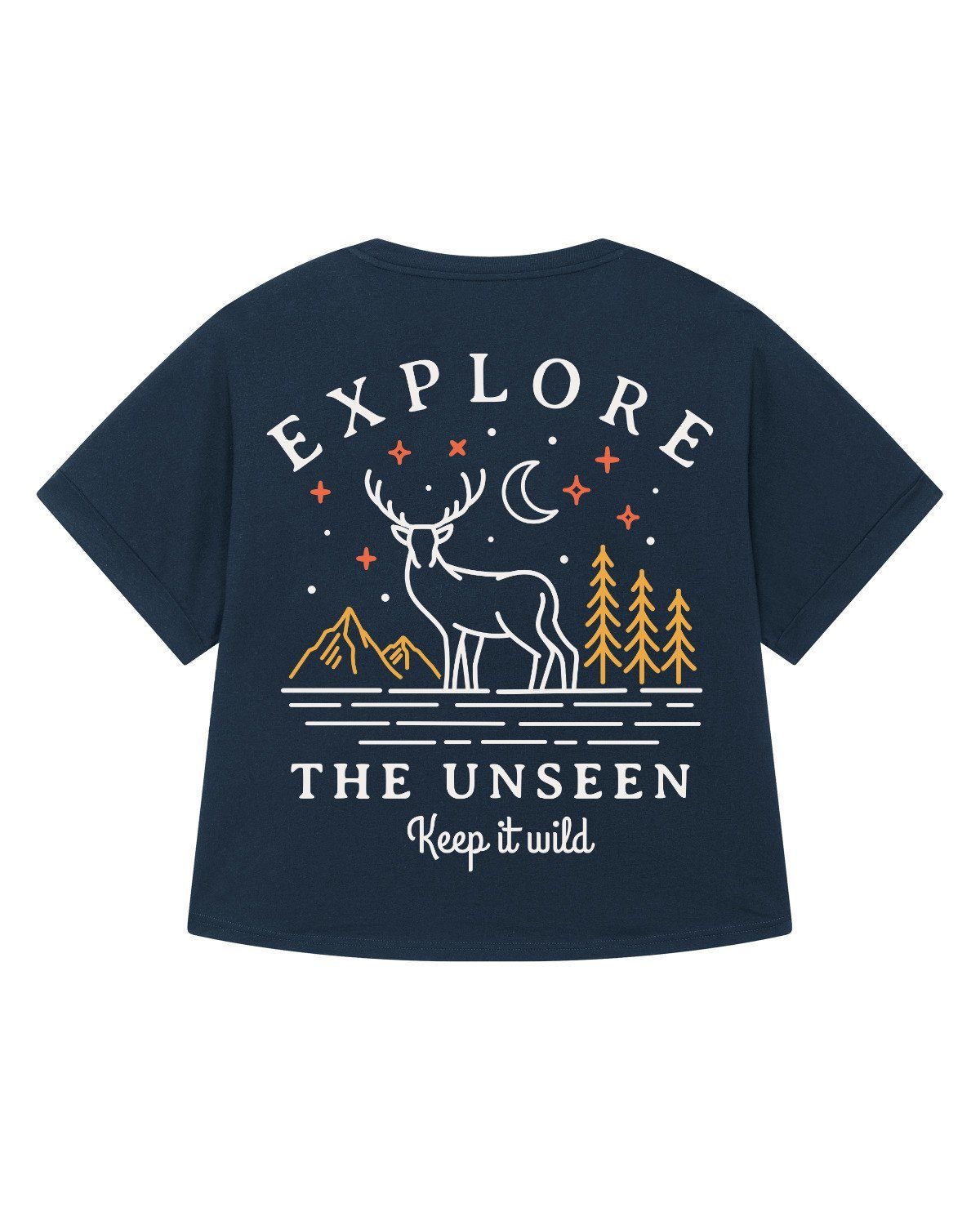 Print-Shirt the wat? (1-tlg) Explore Apparel unseen, keep dunkelblau wild