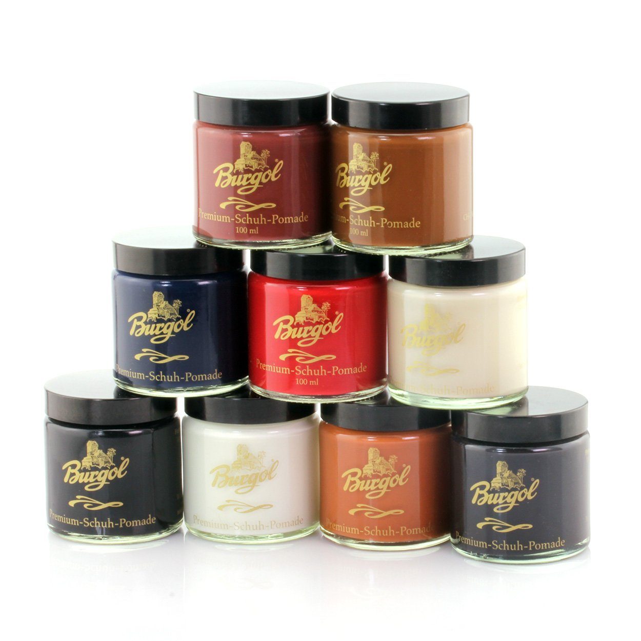 Burgol Reinigungsbürste BURGOL Premium Schuh Pomade 100ml in vielen Farben lieferbar