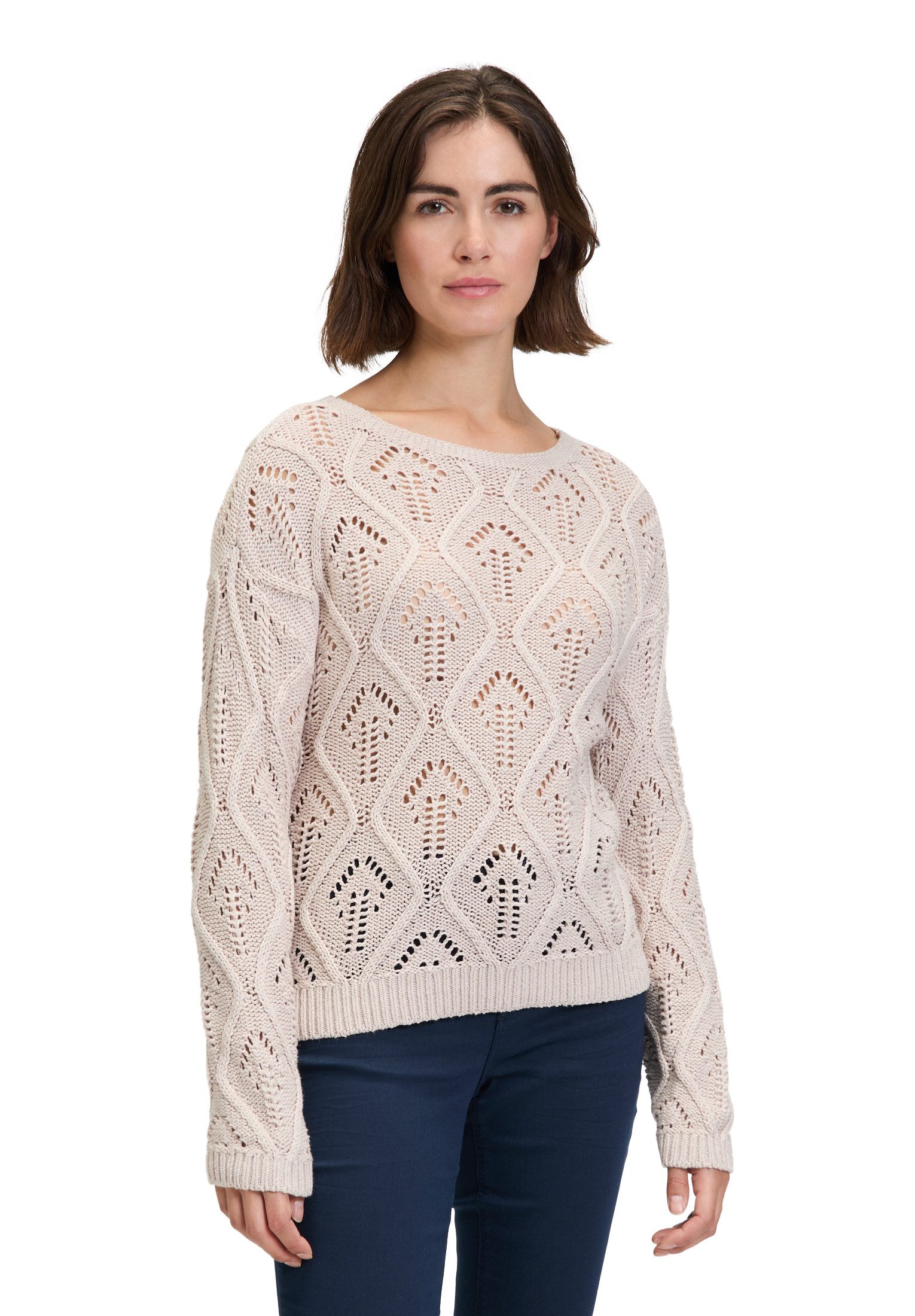 Betty&Co Strickpullover Damen Lochstrick-Pullover mit Strickdetails (1-tlg) günstig online kaufen