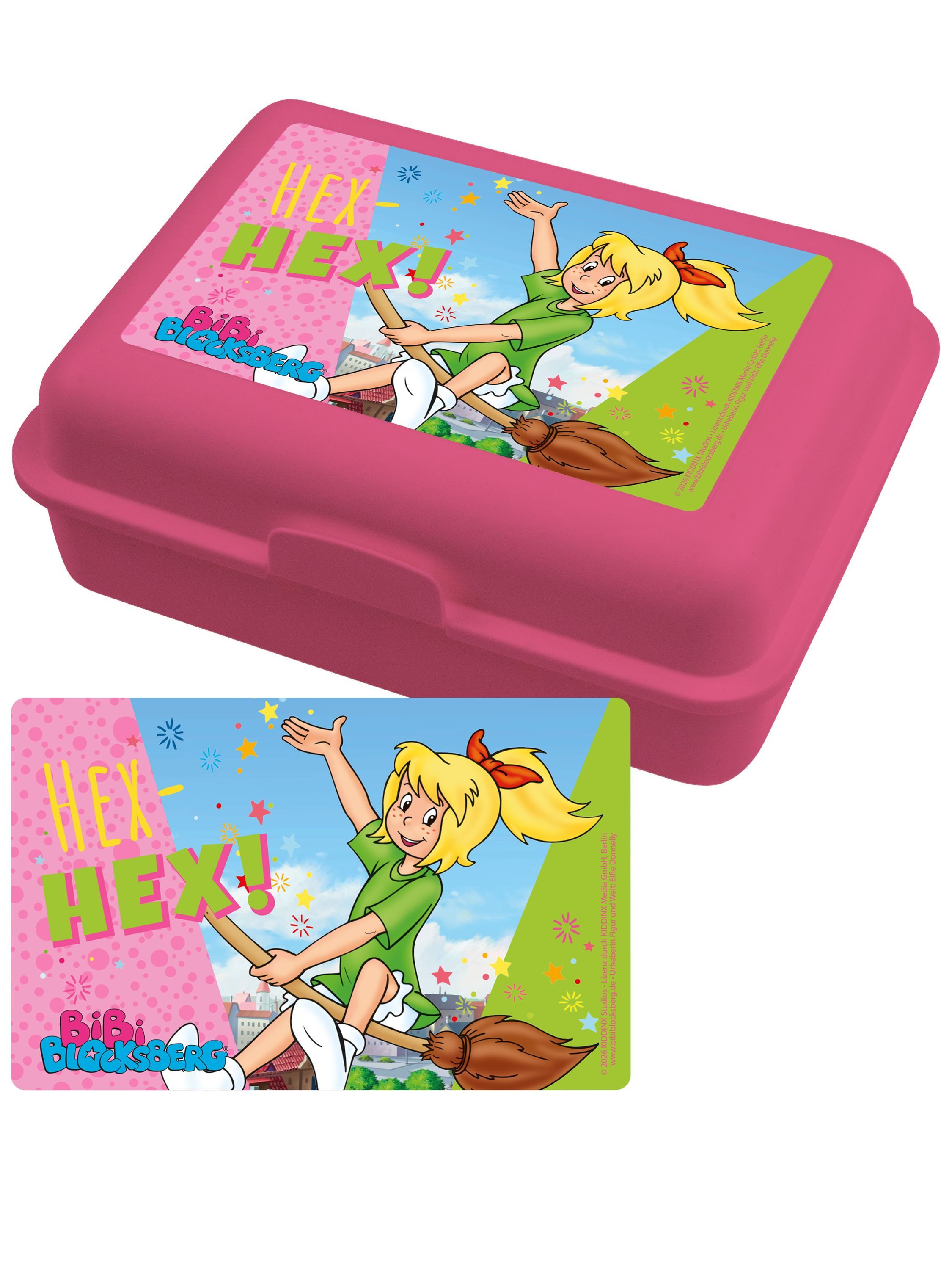 United Labels® Lunchbox Bibi Blocksberg Brotdose Hex Hex! Lunchbox Butterbrotdose Trennwand, Kunststoff (PP)