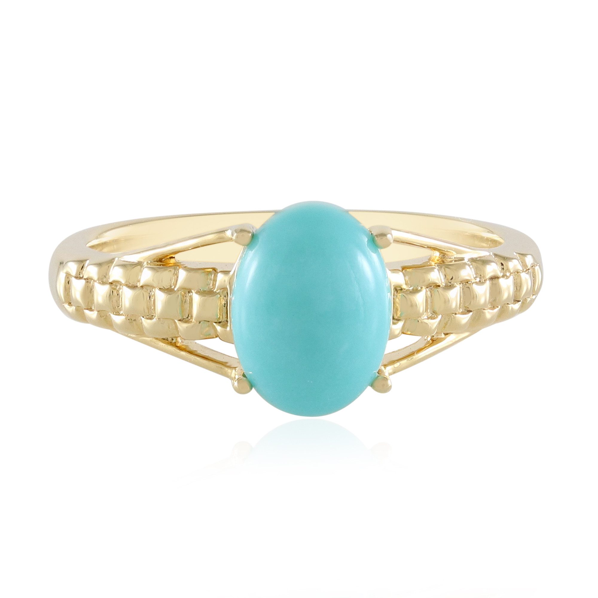 Cavill Solitärring Cavill Ring Sterling Silber vergoldet 1,215 ct Türkis oval elegant (1-tlg)