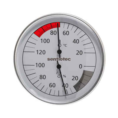 Sentiotec Sauna-Sanduhr Sentiotec Thermo-Hygrometer Basic Ø 10 cm Saunathermometer