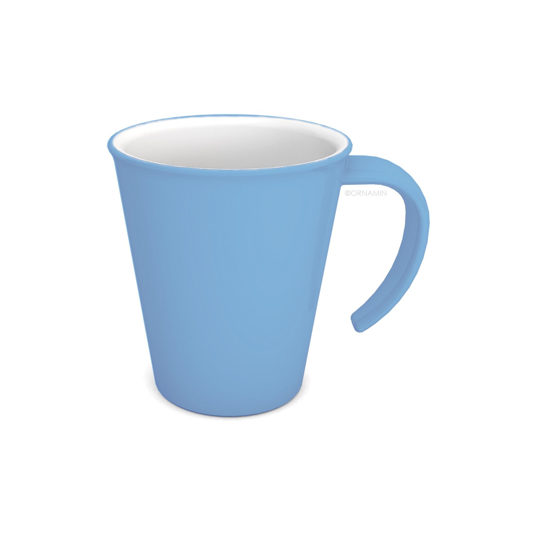 Ornamin Tasse Kaffeepott, Kaffeebecher, Campingbecher, Kaffetasse aus Kunststoff, 1-tlg., Kunststoff, Spülmaschinen- & Mikrowellengeeignet l bruchstabil l Made in Germany