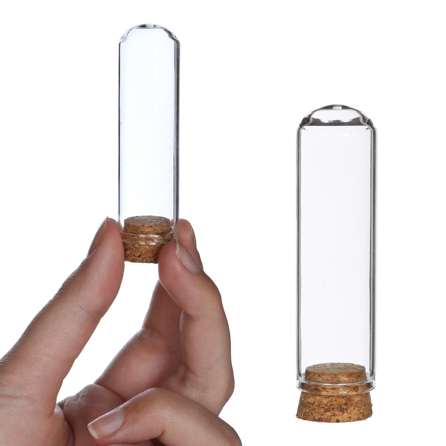 Glas mit Ø2 h.7 cm NaDeco Dekovase Größe Dome Mini Glasdom Korksockel