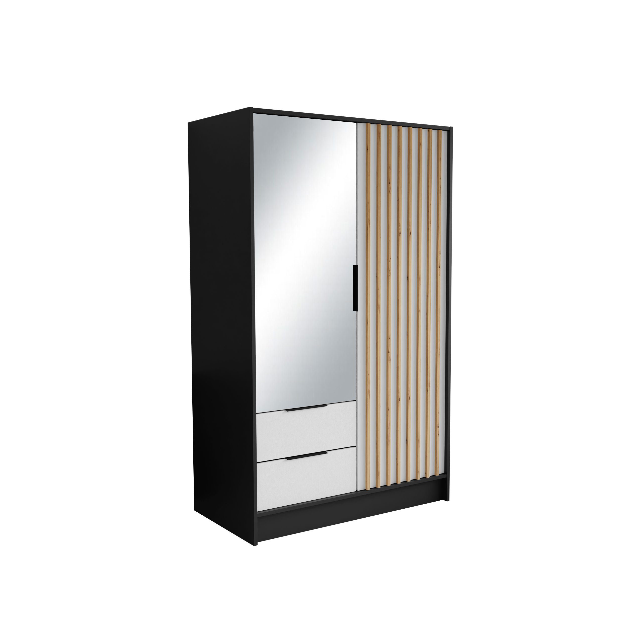 Beautysofa Drehtürenschrank NORI Breite: 102/150,5/200 cm, günstig online kaufen