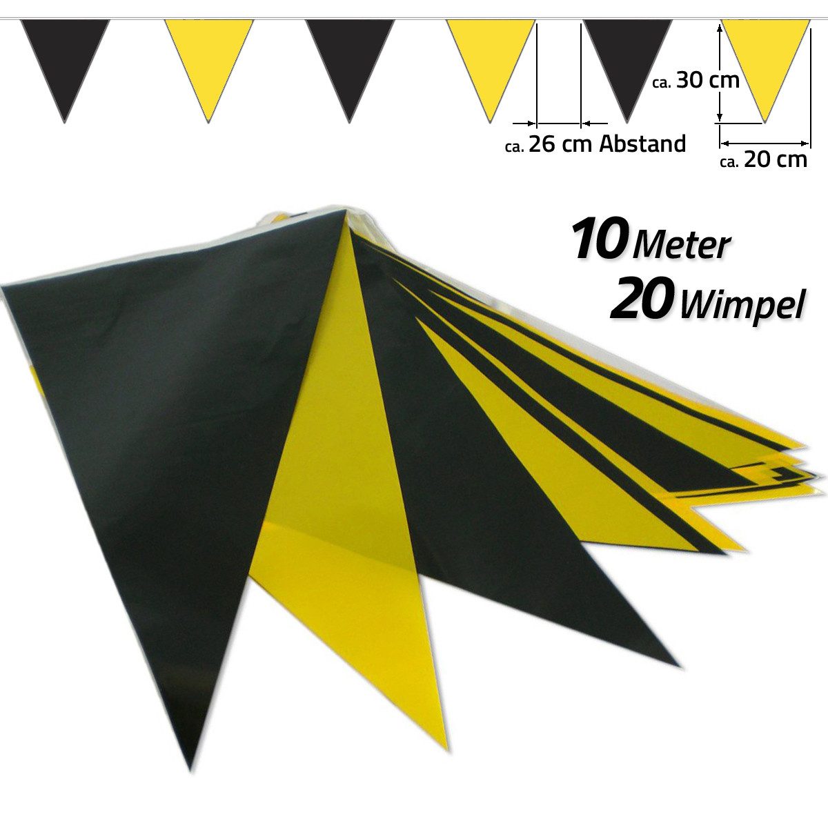 Goodymax Hängedekoration Wimpelkette 10 m, 20 Wimpel á 20 x 30 cm