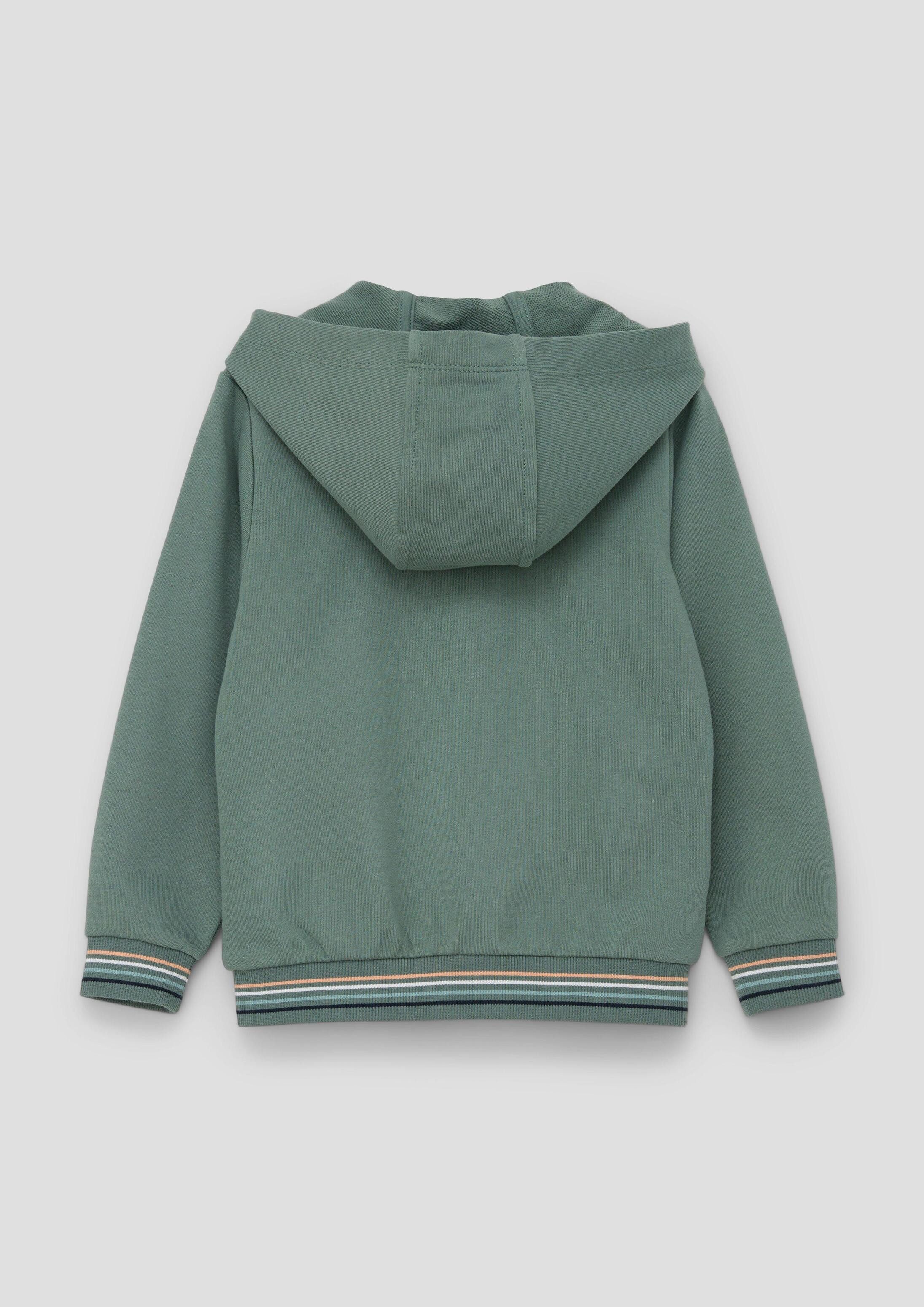 s.Oliver Sweatjacke Sweatshirt Jacke Sweatshirt-Jacke mit Reliefprint