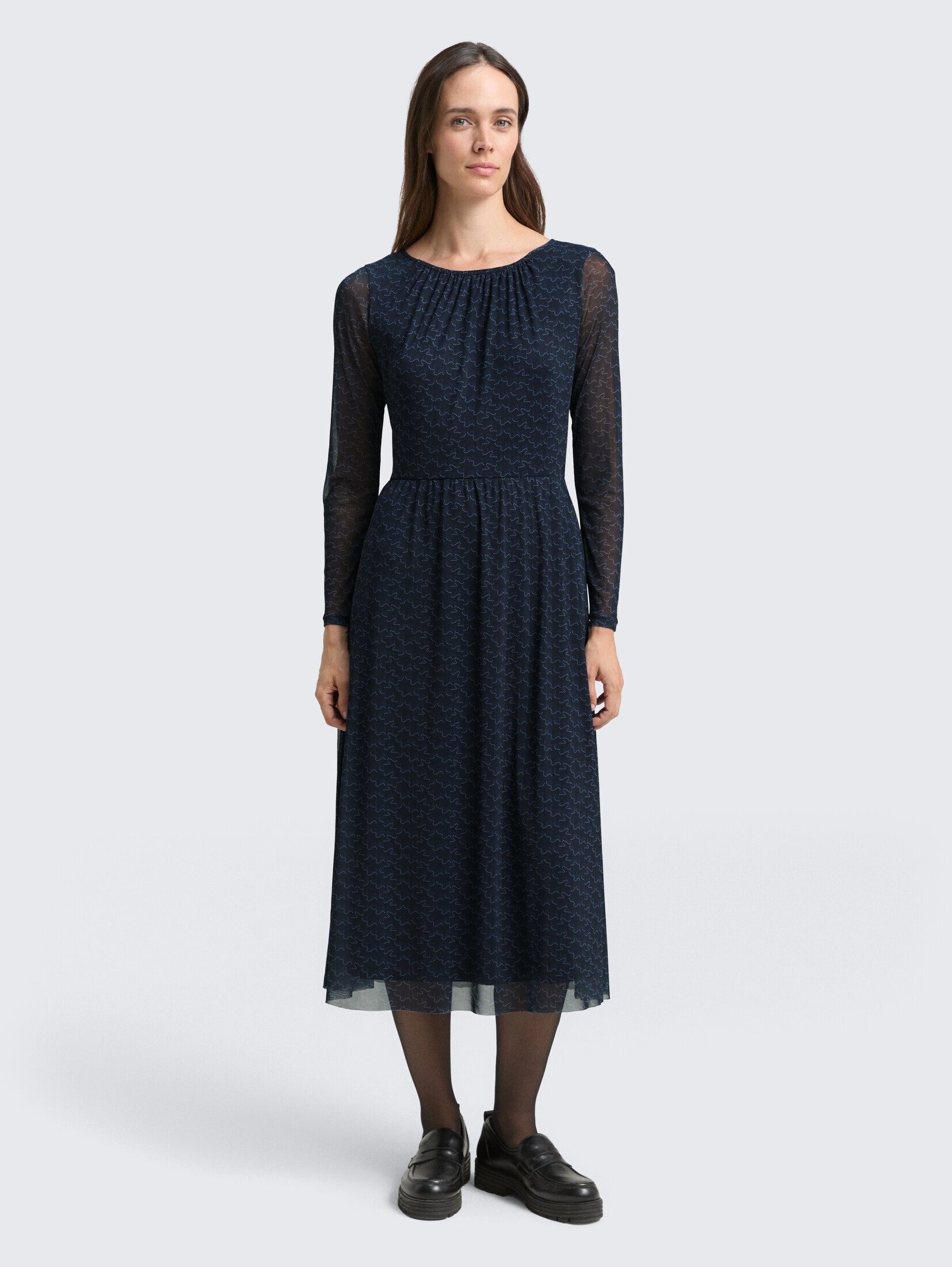 TOM TAILOR Sommerkleid Kleider & Jumpsuits Midi-Meshkleid mit Muster