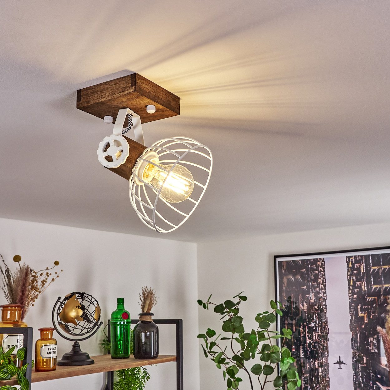 hofstein Wandleuchte »Cotes« Wandlampe aus Holz/Metall günstig online kaufen