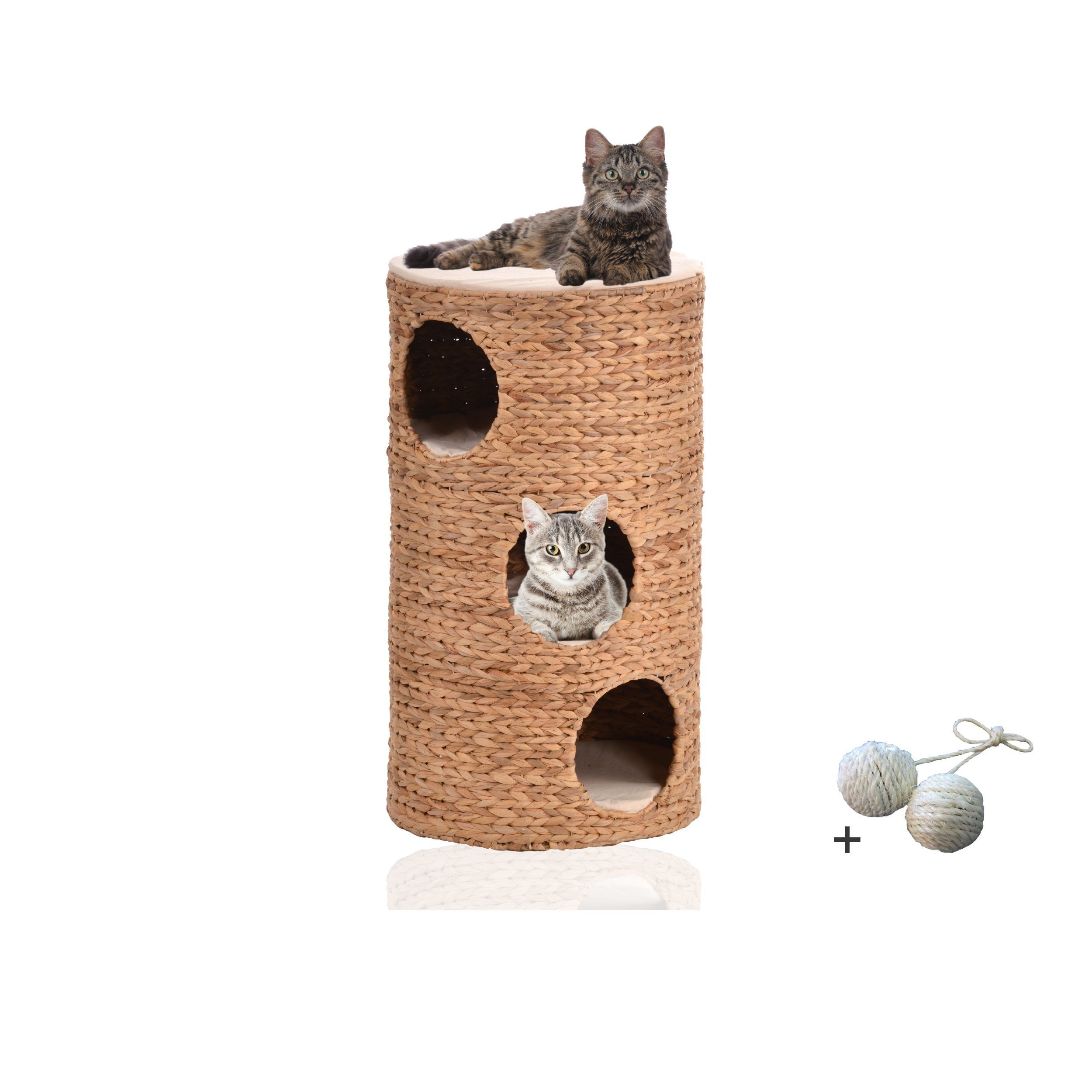 Rohrschneider Tierhöhle Katzentonne Katzenhöhle Wasserhyazinthe Montana mit Spielkugelset