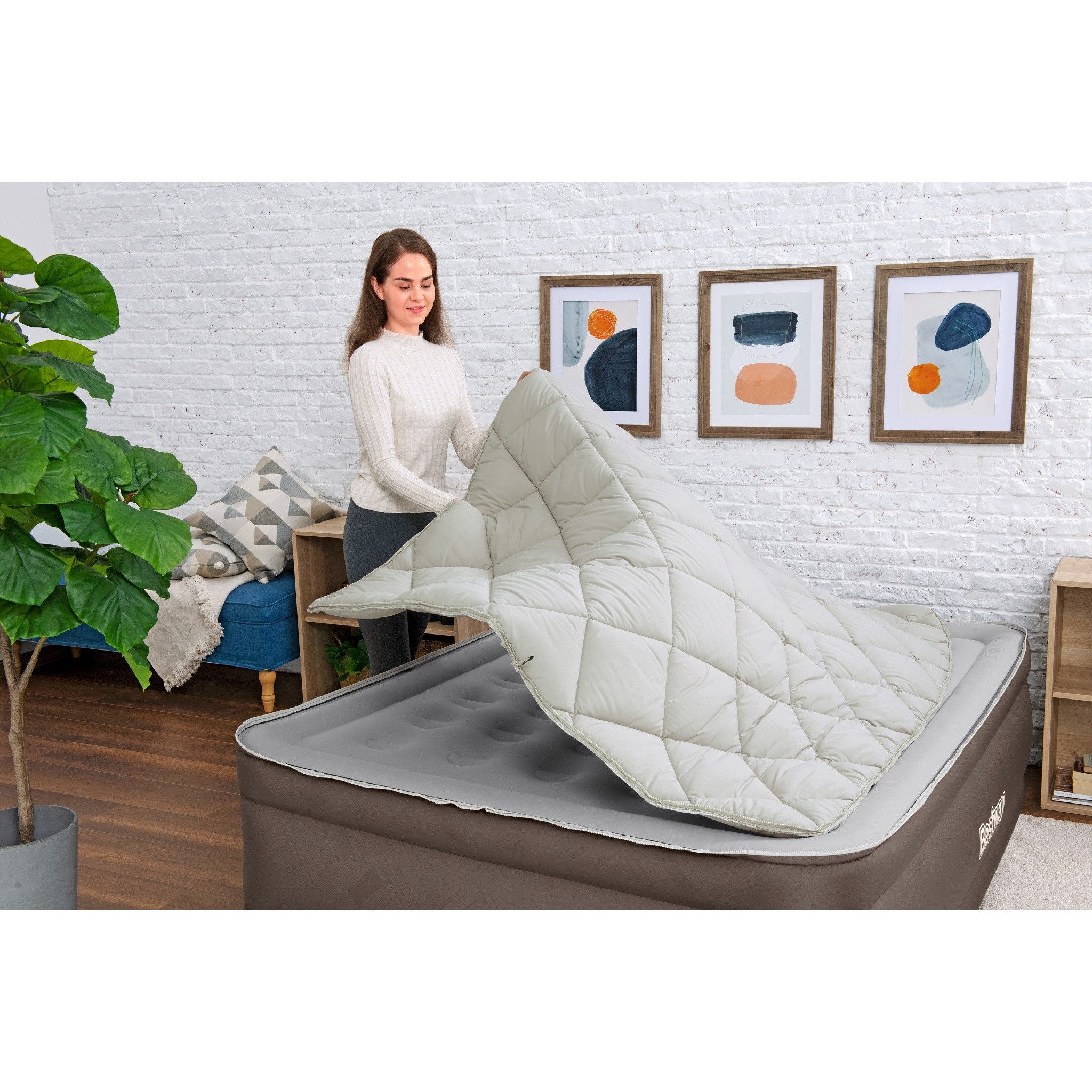 Bestway Luftbett Luftbett Fortech 203x152x51cm, mit integrierter Elektropumpe