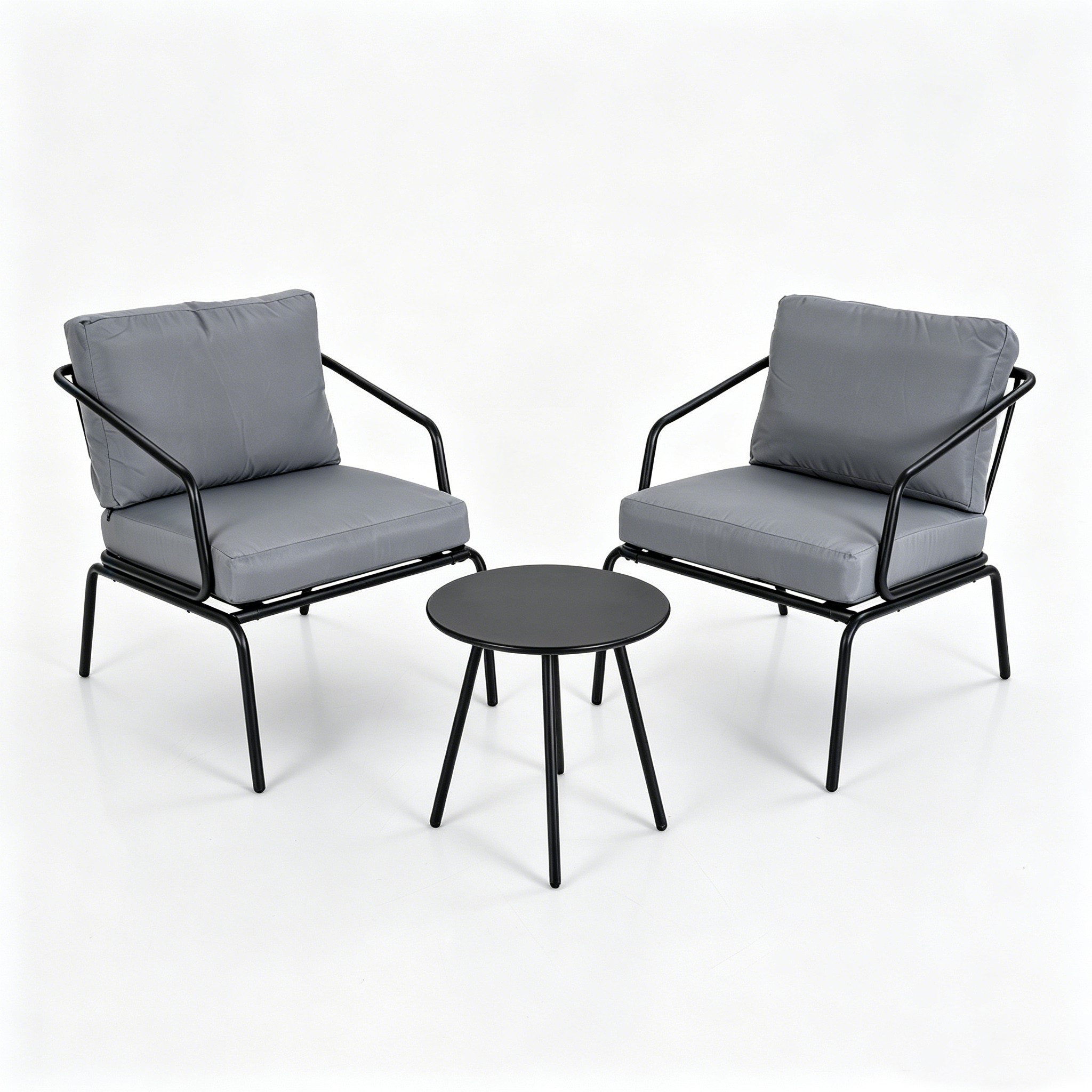 COSTWAY Gartenlounge-Set, (3-tlg), Balkonmöbel Set mit 2 Stühlen & Couchtisch