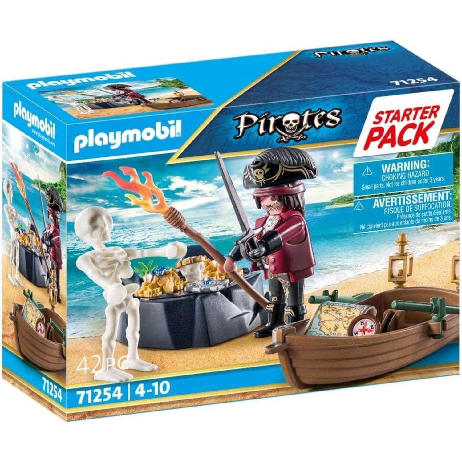 Playmobil® 71254 Pirat mit Ruderboot und Schatzinsel Spielbausteine günstig online kaufen