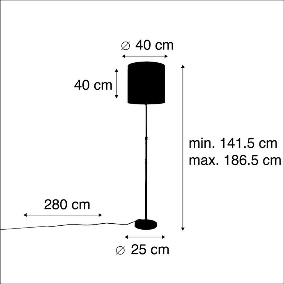 Qazqa Stehlampe Parte fl, ohne Leuchtmittel, Warmweiß, QAZQA Stehlampe, e27, Rosa, Stahl, Modern