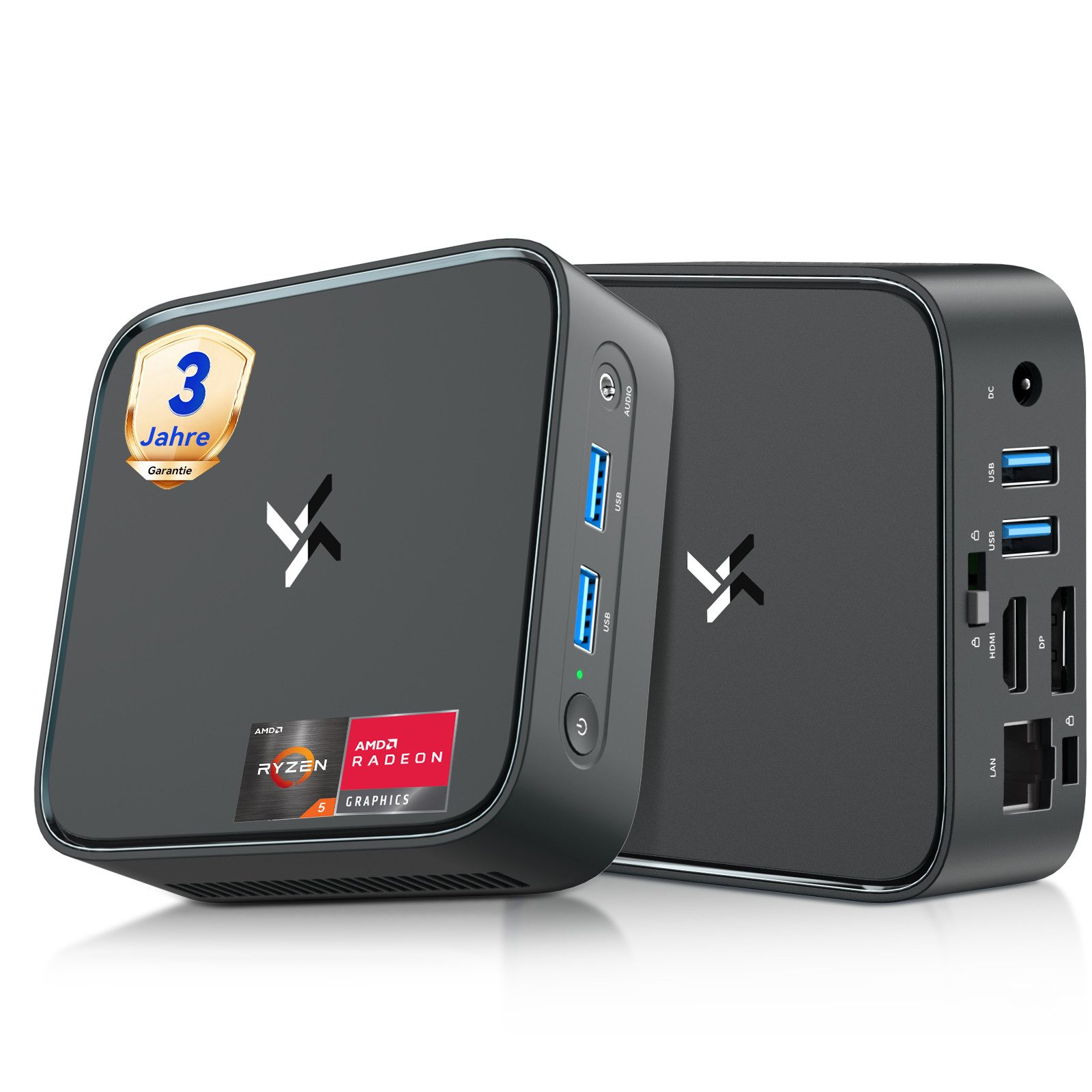 blackview Huidun H80 AMD Ryzen 5 3500U(4C/8T) 16GB RAM 512GB SSD Mini-PC (AMD AMD Ryzen 5 3500U, 16 GB RAM, 512 GB SSD, Windows 11 Pro, WiFi 5 gaming PC, HDMI, Mit Tastatur und Maus)