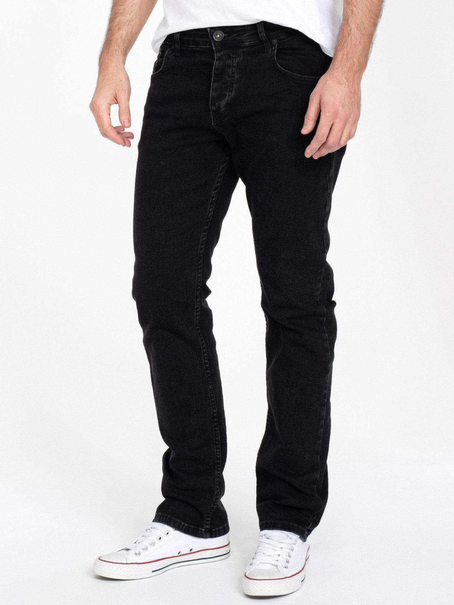 Rock Creek Straight-Jeans Jeans Herren Jeans Stonewashed Schwarz RC-2443 günstig online kaufen