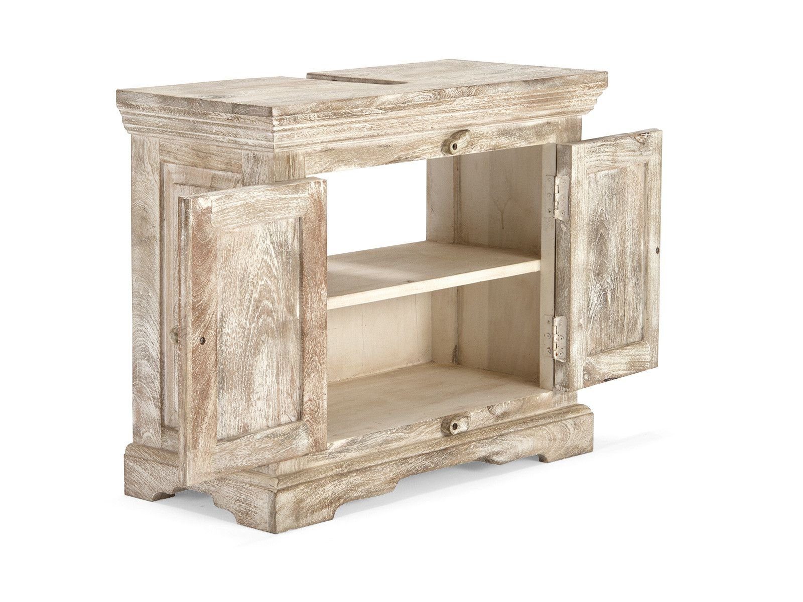 massivum Waschbeckenunterschrank Patina, Massivholz - Badmöbel im Landhaus Stil