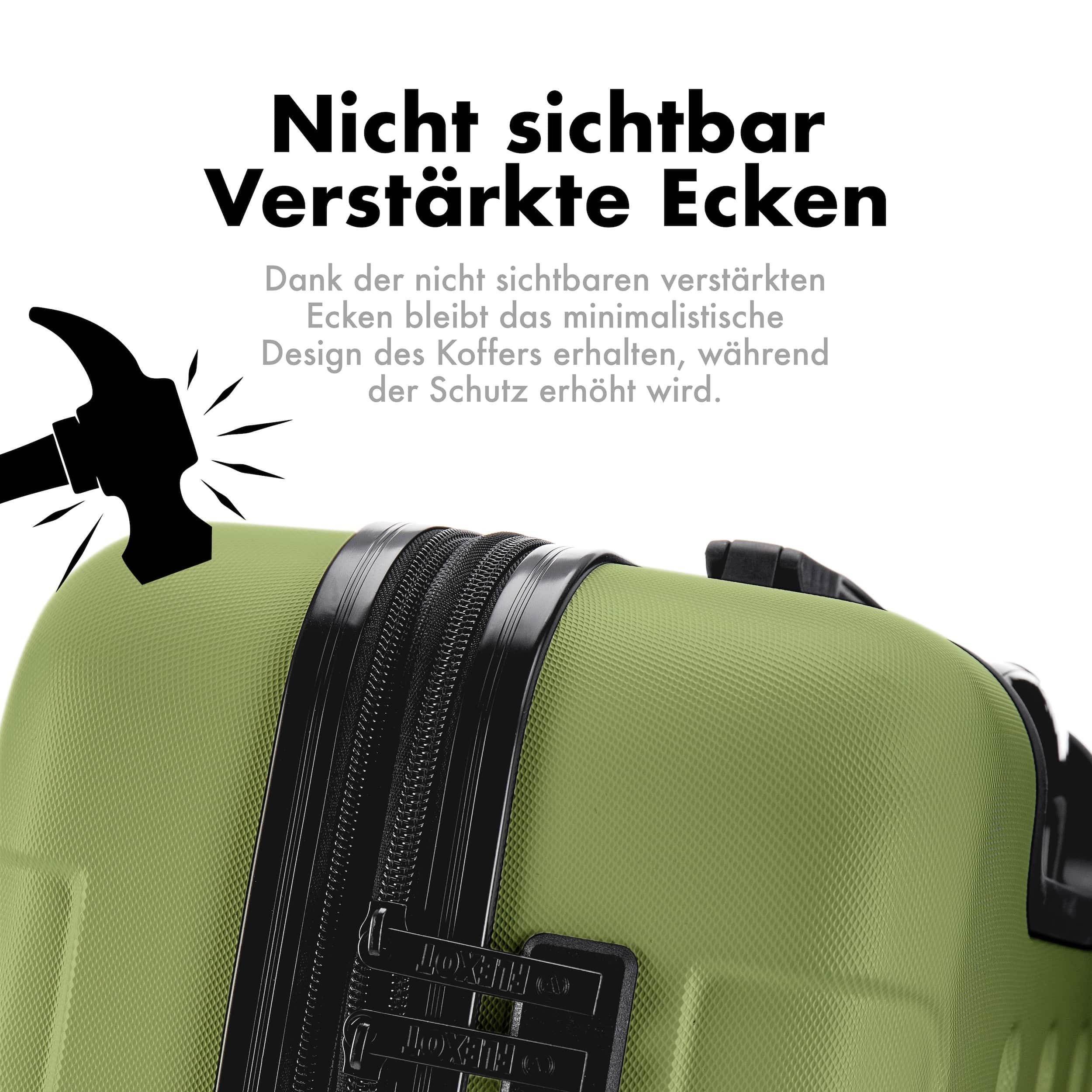 Flexot Hartschalen-Trolley F-3045 (Gr. M, L, XL) – Kofferset – ABS-Hartschale, 4 Rollen, Robuster und moderner Koffer mit vier 360° Rollen und Zahlenschloss