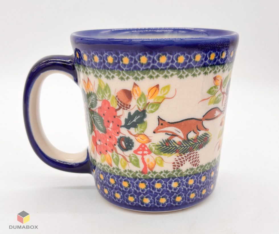 Ceramika Bolesławiecka Kalich Becher Handgefertigte Bunzlauer Keramik Tasse, Becher 400 ml UNIKAT