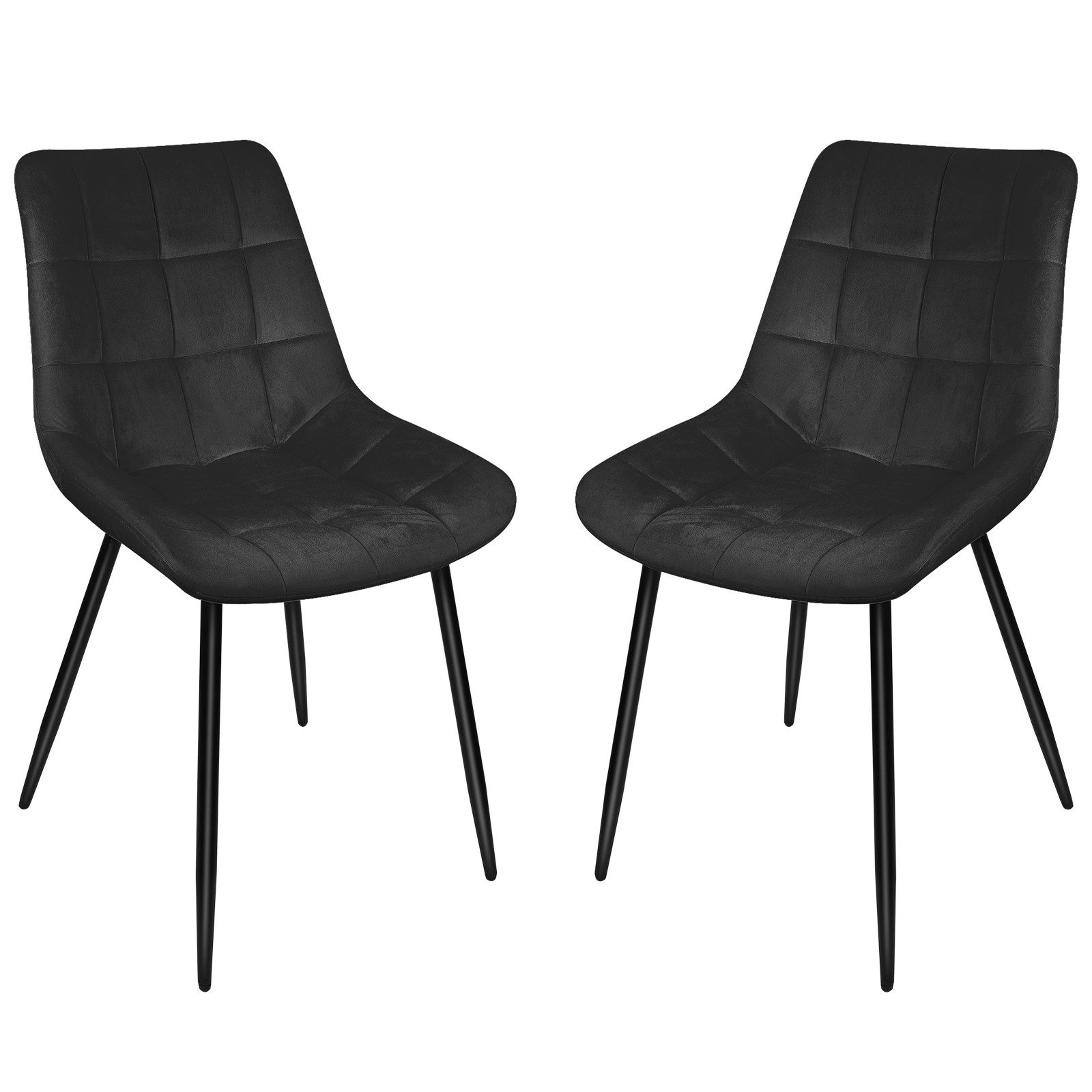 JEOBEST Esszimmerstuhl Küchenstuhl Eleganter Polsterstuhl am Esstisch, (Set, 2 St), Sitzfläche aus Samt, Metallbeine Wohnzimmerstuhl