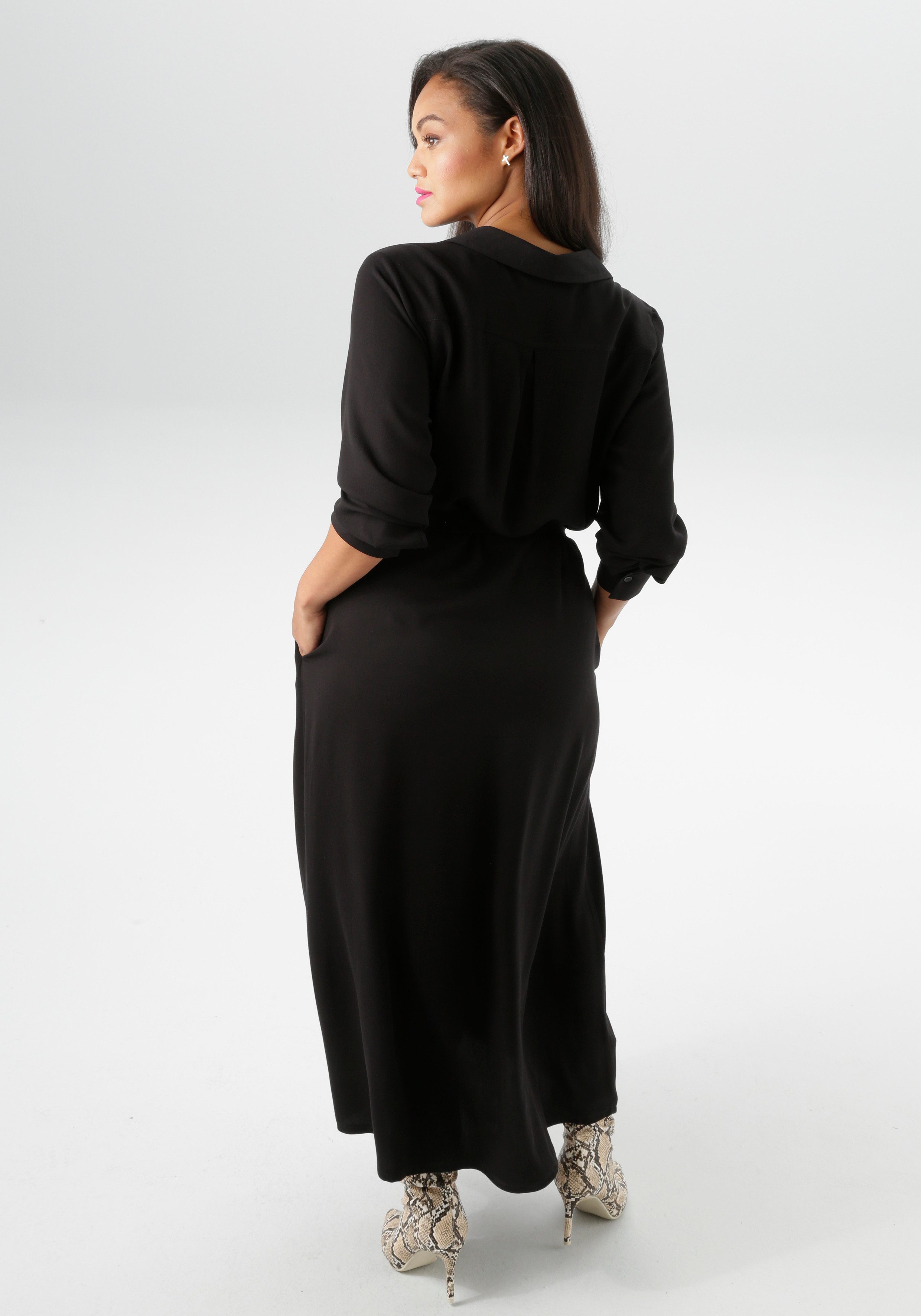 Aniston PLUS Blusenkleid durchgeknöpftes Kleid aus weich fallender Viskose günstig online kaufen