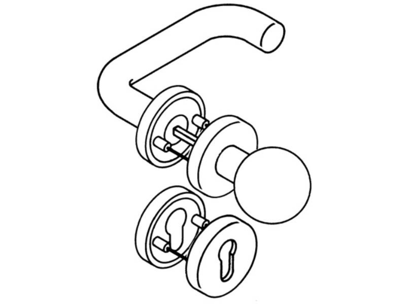 in R-Technik HEWI m KGL HEWI Rosette rd.PZ Rosettengrt.111R03.133 Ku.99 DIN D/K L/R