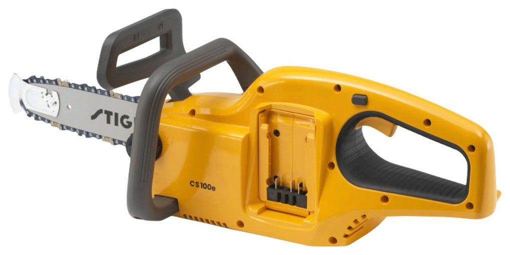 STIGA GARDEN Akku-Kettensäge CS 300e, 25 cm Schwertlänge, Set, Inkl. 2x 20 V (2 Ah) Akku, Wandhalterung und Ladegerät, 1000 W Motor bürstenlos
