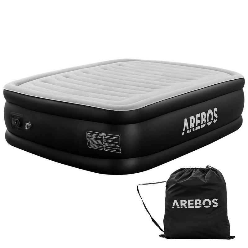 Arebos Luftbett Luftmatratze Aufblasbare Matratze Selbstaufblasend mit Pumpe, (Stück, Grau / Anthrazit Doppel)