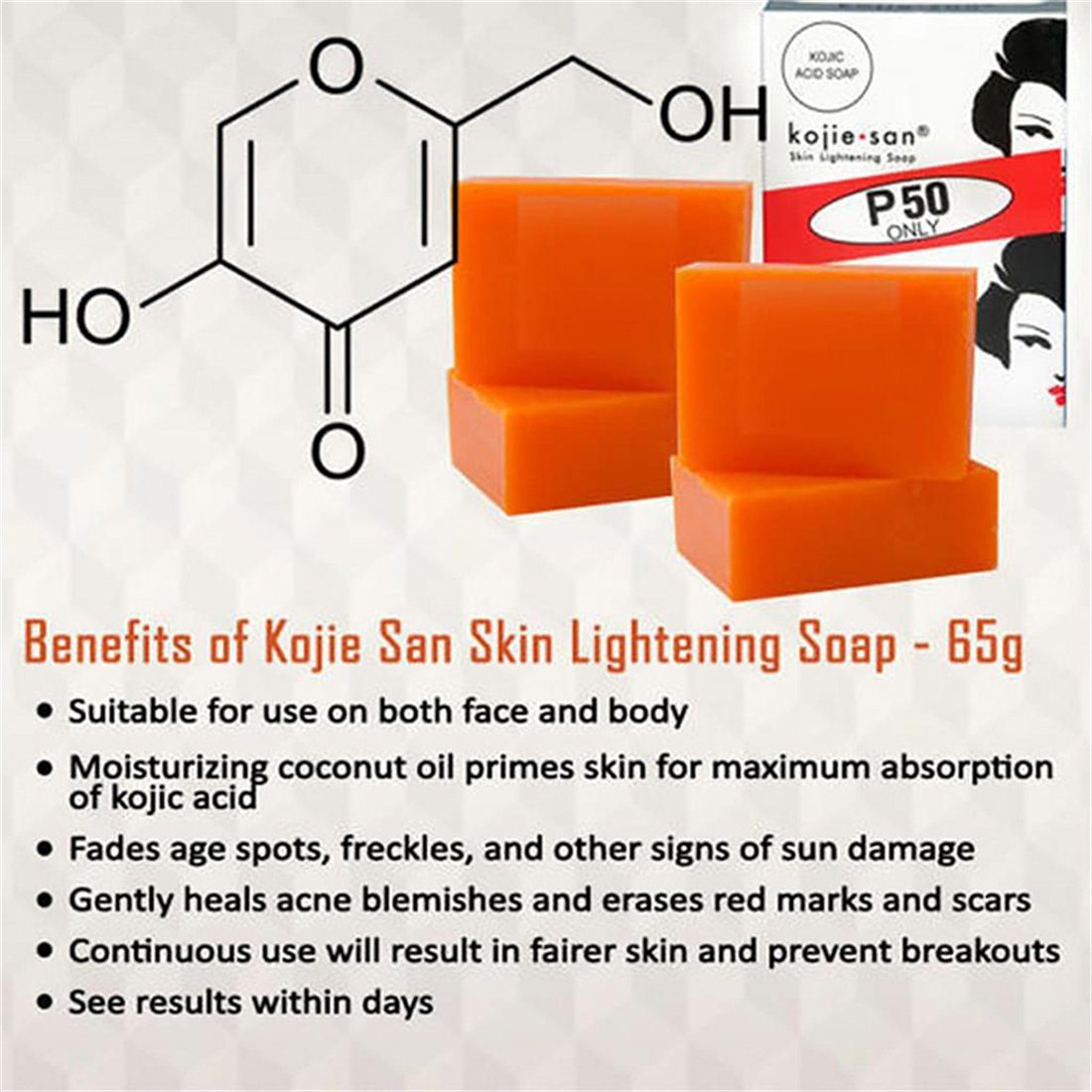 XDeer Seifen-Set Skin : San 2x65g), Lightening Hautaufhellende Acid Kojisäure mit von Soap Skin Seife (2 Lightening Kojic Seifen Kojie