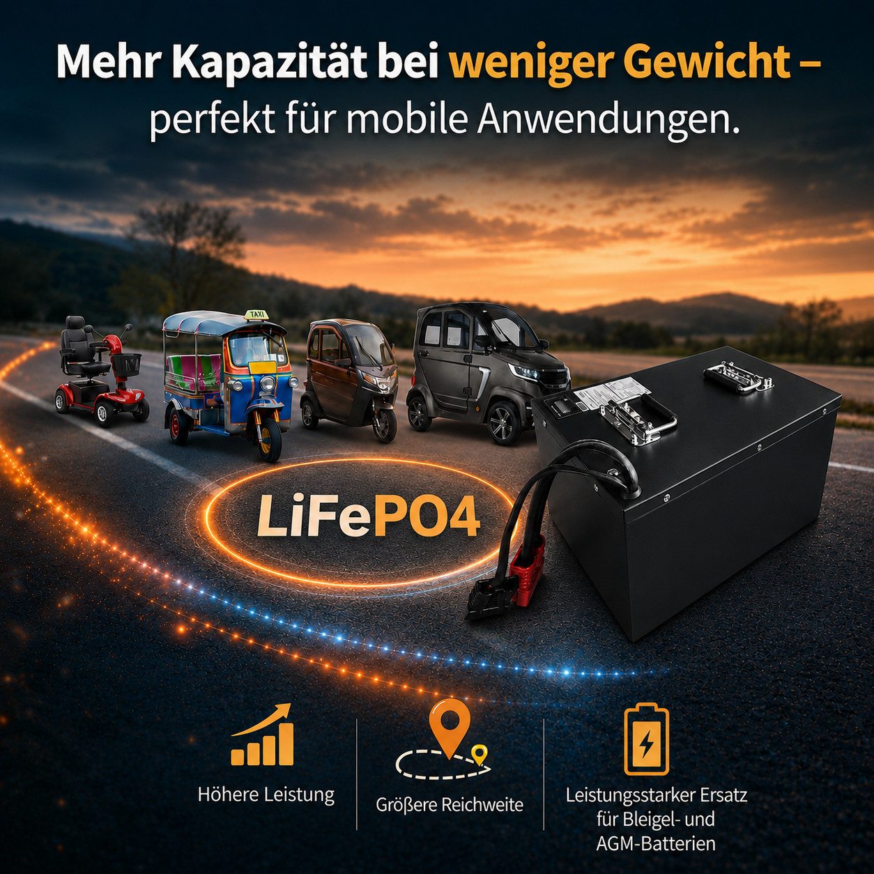 TZIpower LiFePO4 48V 60V 72V 50Ah 60Ah 80Ah 100Ah E-Bike Akku Roller Scooter PV Akkupacks, Metall Case