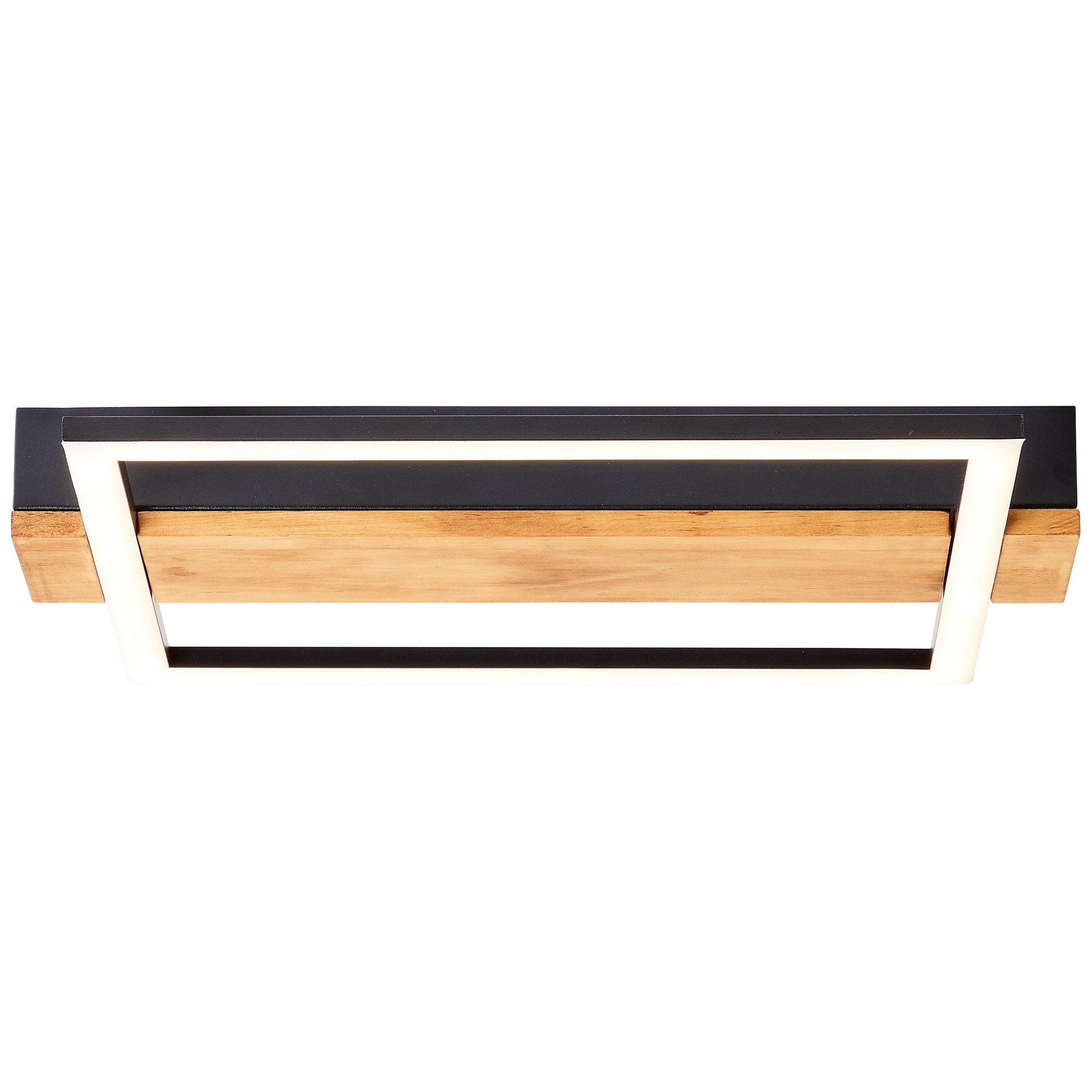Deckenleuchte Deckenleuchte LED Holz/Metall/Kunststoff schwarz/holz, 35x30cm Brilliant Loneos, Loneos