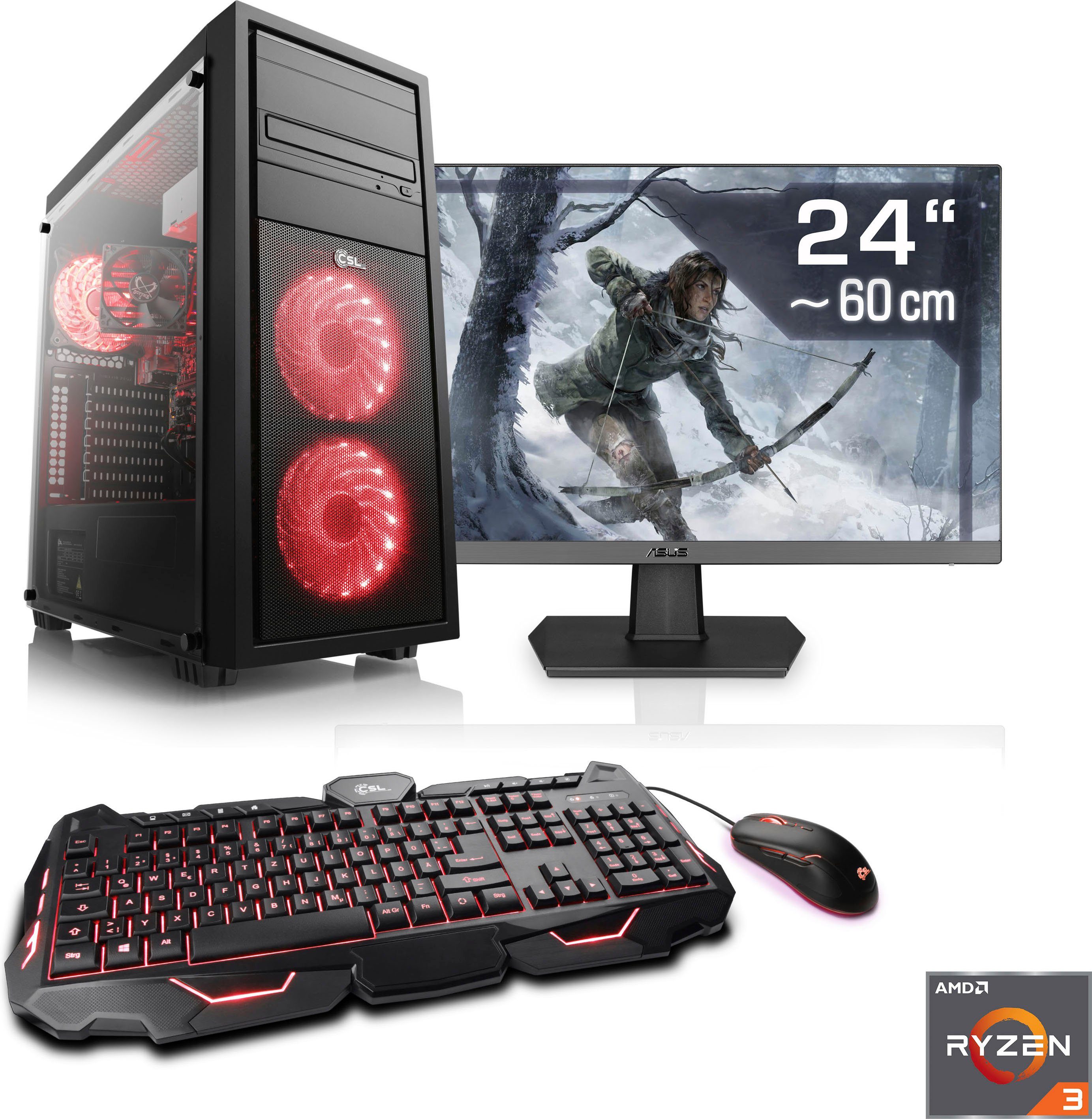 CSL 8 4300GE, GB Radeon GB AMD AMD Gaming-PC-Komplettsystem Grafik, (24\
