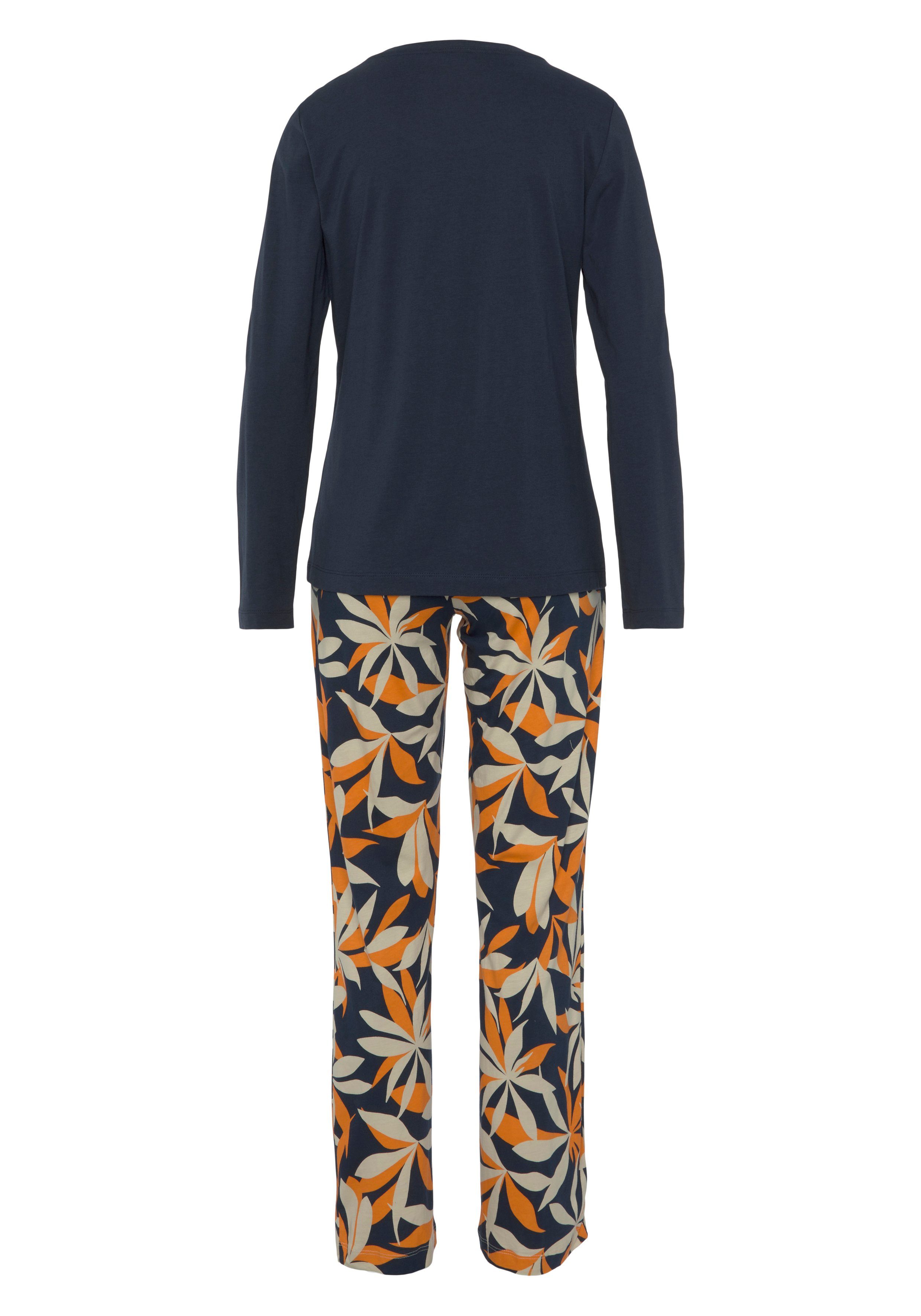s.Oliver Pyjama (2 tlg) Blätterdruck mit buntem