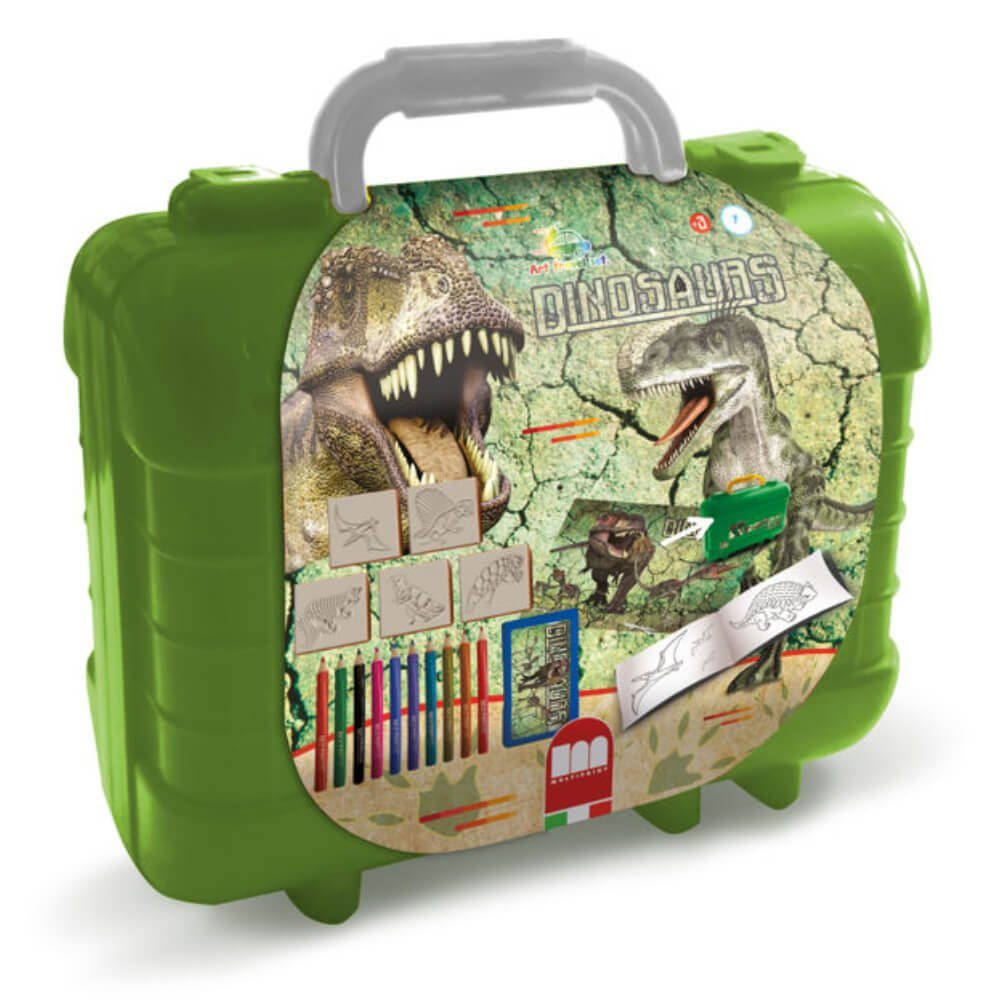 Stempeln Malset Malbuch, - ENTERTAINMENT Sticker Dinosaurier MGA - Malset Set mit - Malstift (Set), Koffer Mit und Stempelset Travel