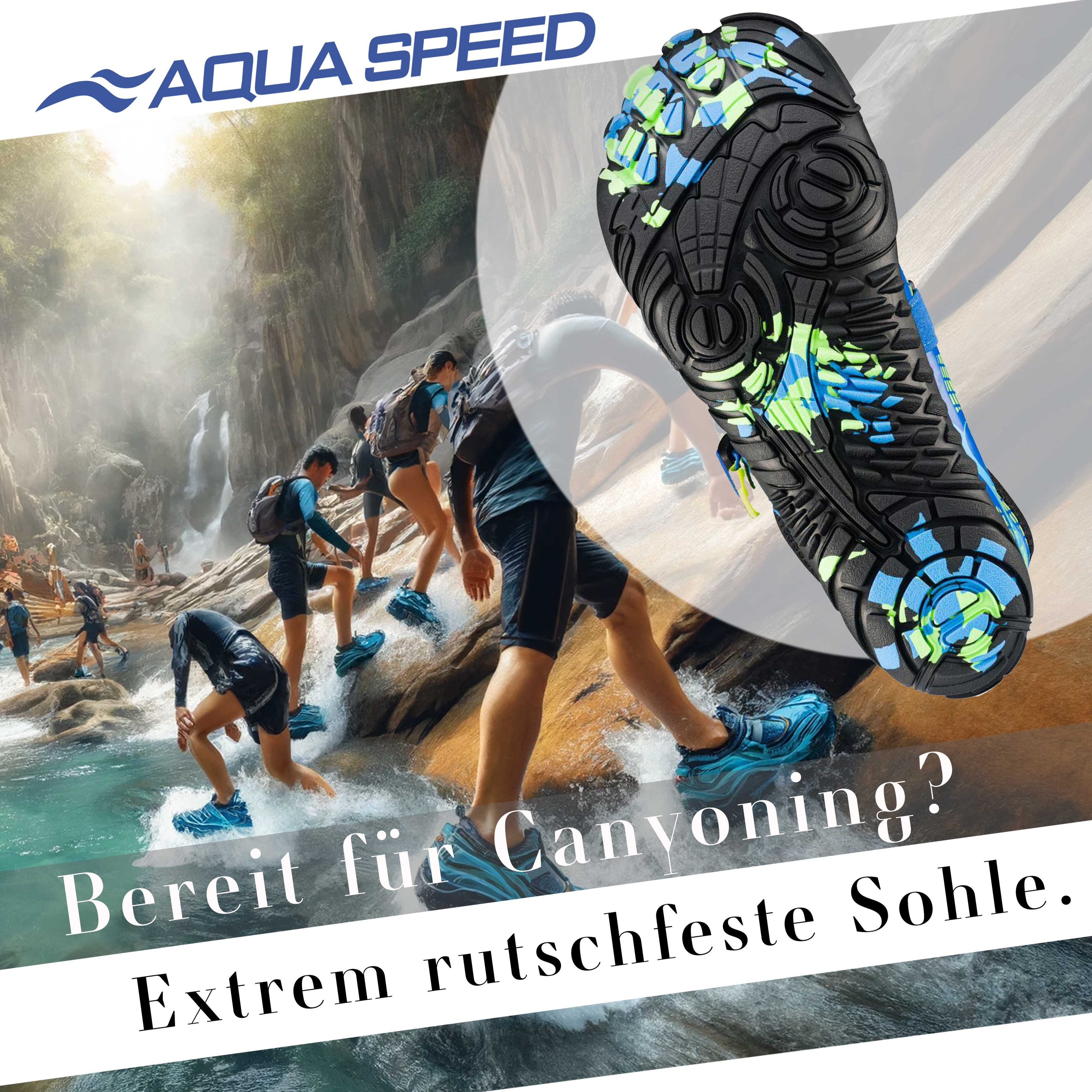 Aqua Speed LACERTO Wasserschuhe Gr. 46 – Blau/Hellblau + Handtuch Wasserschuh (Flexschuhe für Damen – angenehm bei Hitze & Nässe) Federleicht & bequem – Ideal für Urlaub & unterwegs