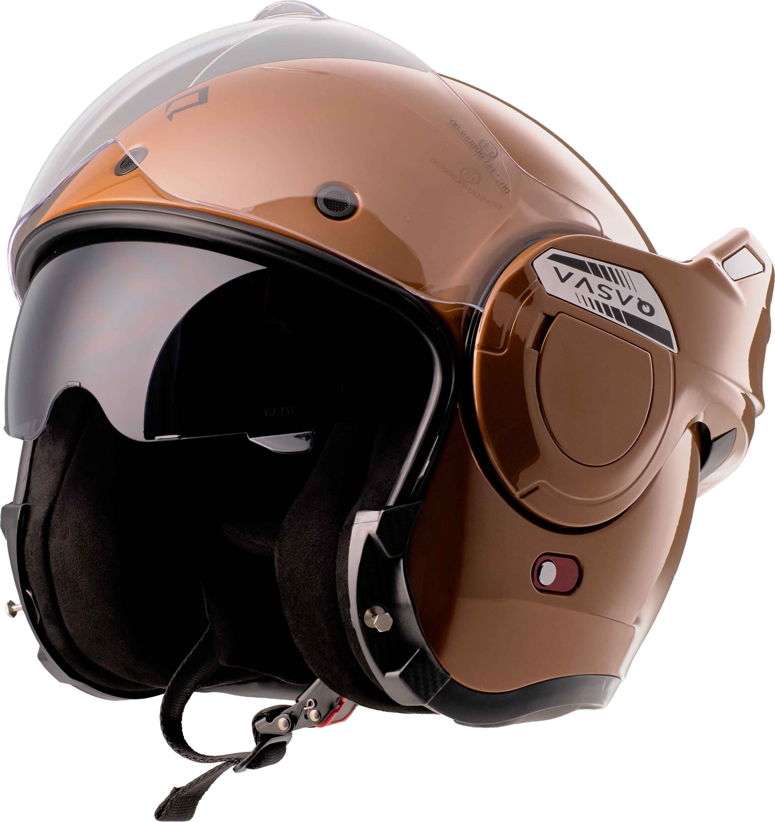 Burnout Motorradhelm Flipback Vortex Cognac