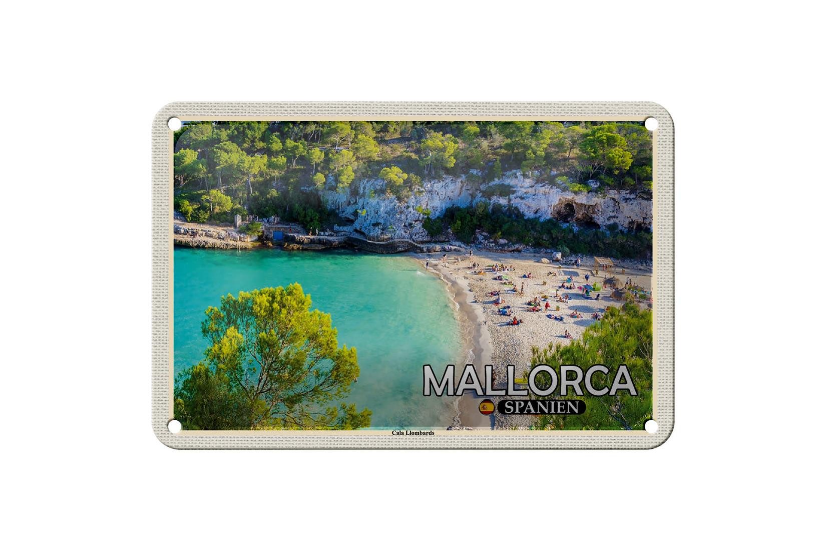 Metallschild Reise 18x12cm Mallorca Spanien Cala Llombards Bucht