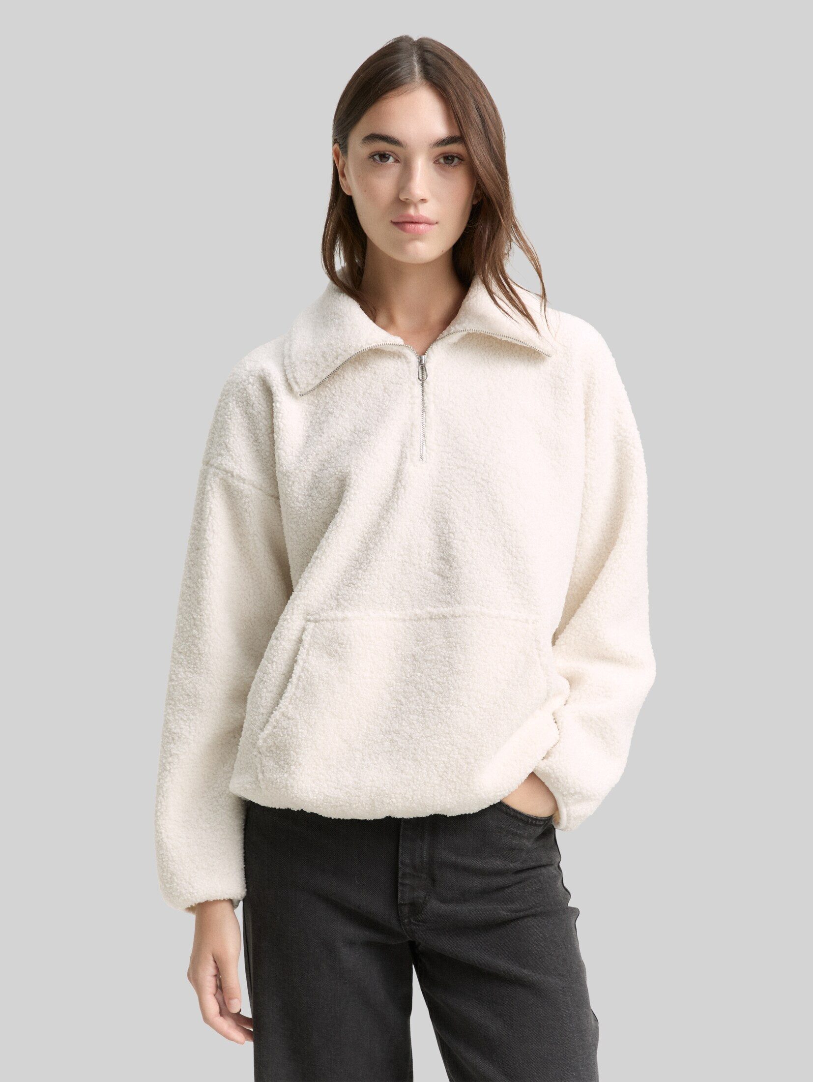 TOM TAILOR Denim Sweatshirt Strick & Sweatshirts Loose Fit Teddy Sweatshirt