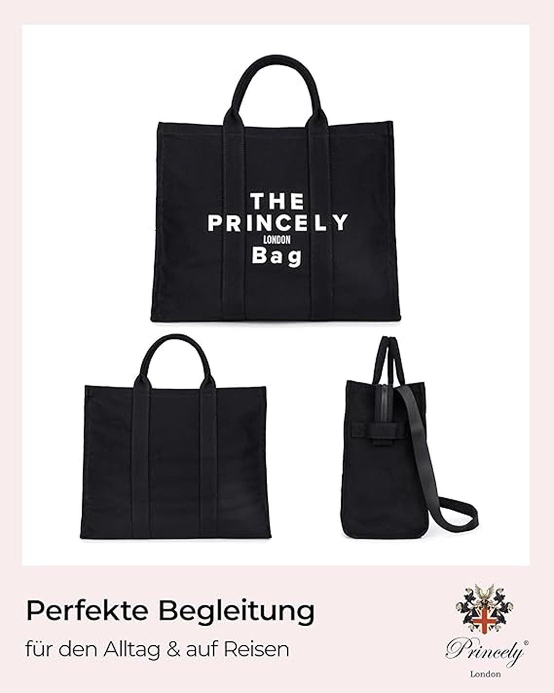 Princely London Shopper The PL Bag Large - Stylische Baumwolltasche