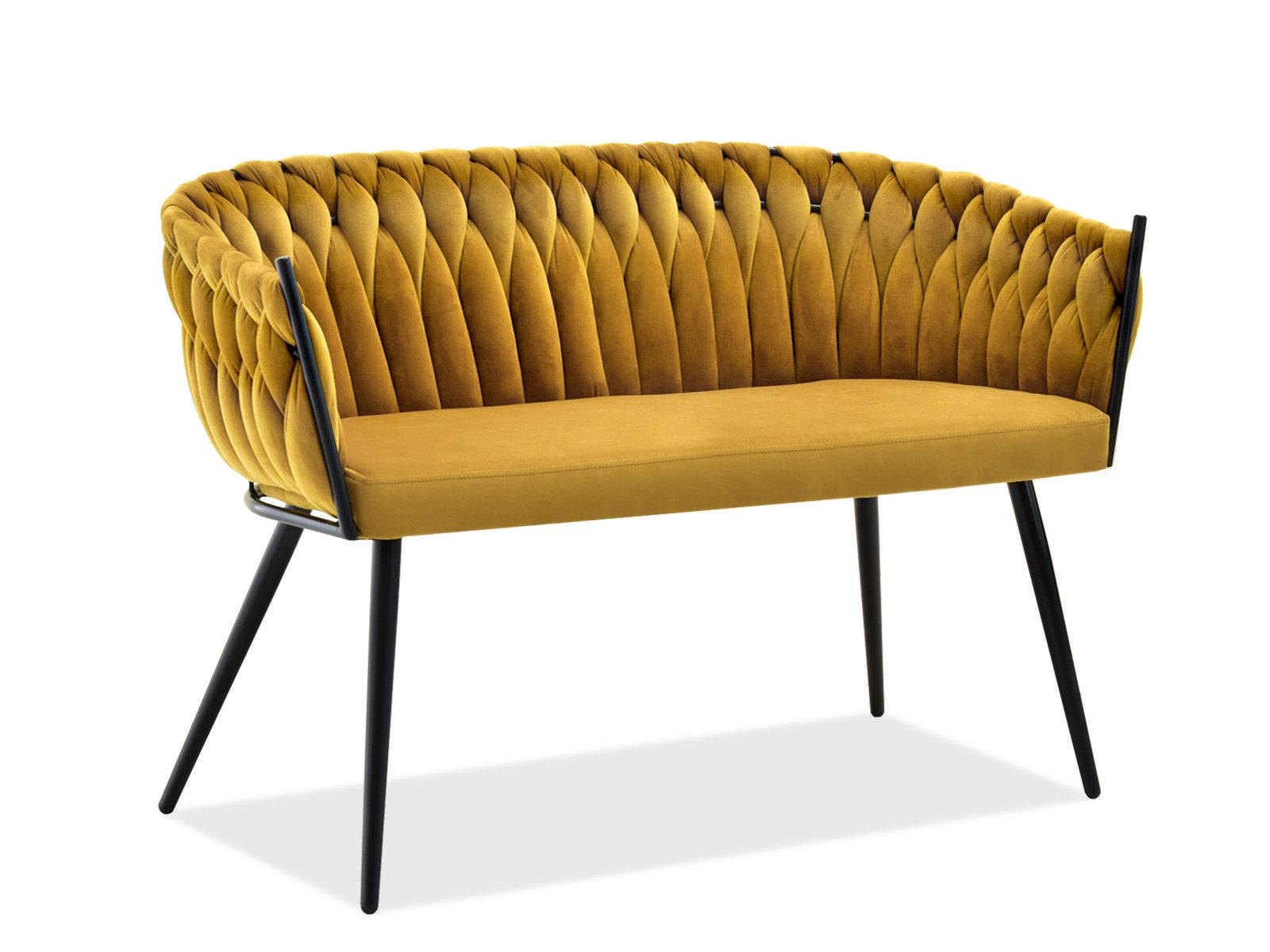 Compleo Polsterbank 2-Sitzer, Geflecht, velvet, ROSE perfekt für den Flur