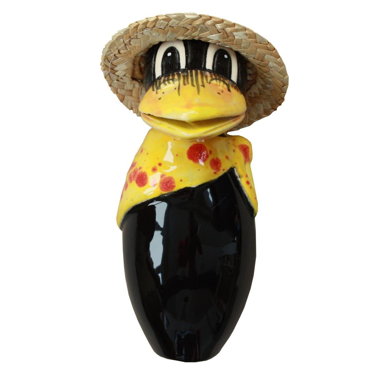Tangoo Keramik-Rabe Tangoo Hut mit gelbes Hals-tuch MINI roten Gartenfigur (Stück) mit Sprenkeln,