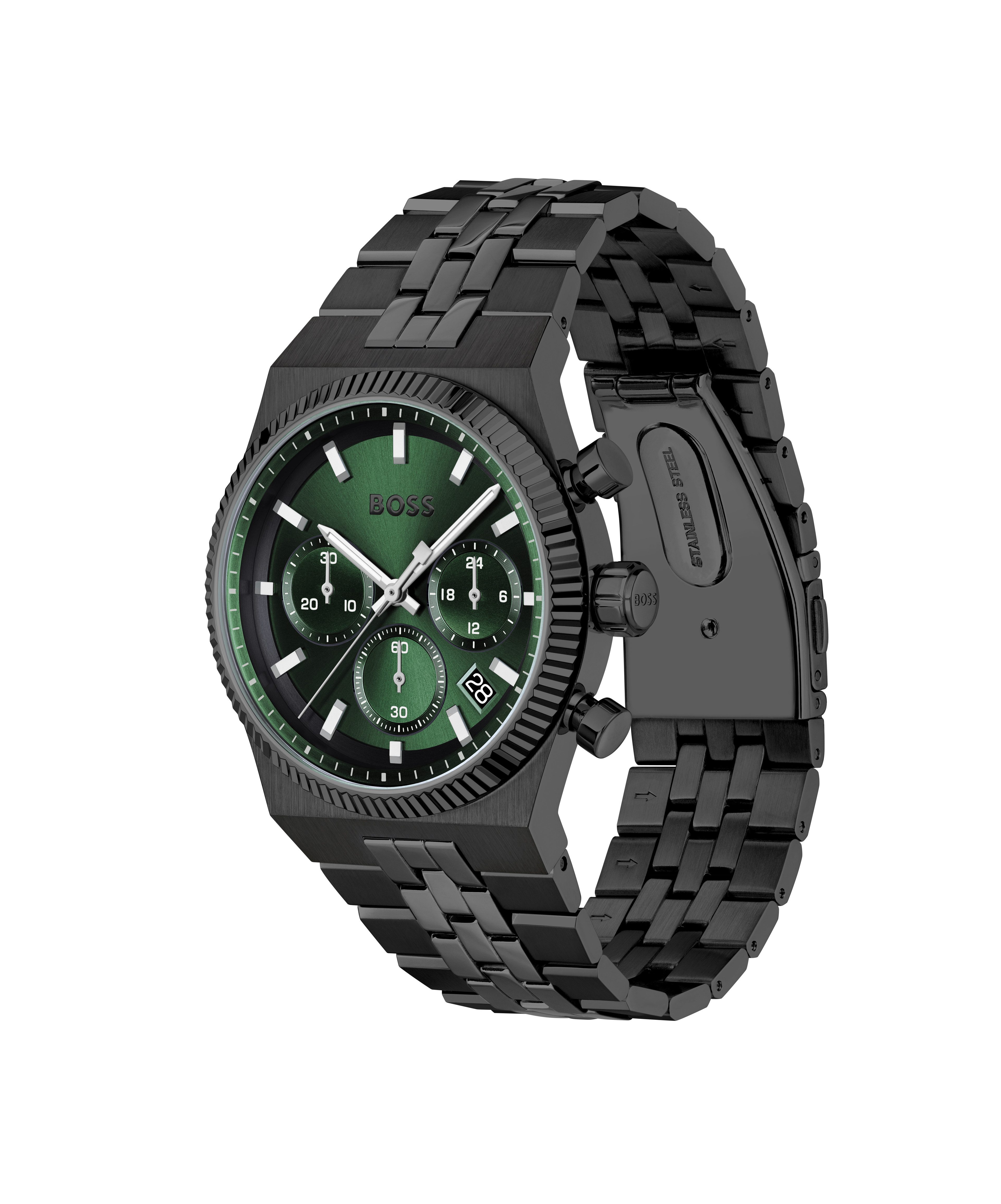 BOSS Chronograph CANDOR PRIME 1514308, Quarzuhr, Armbanduhr, Herrenuhr, Edelstahlarmband, analog, Tag