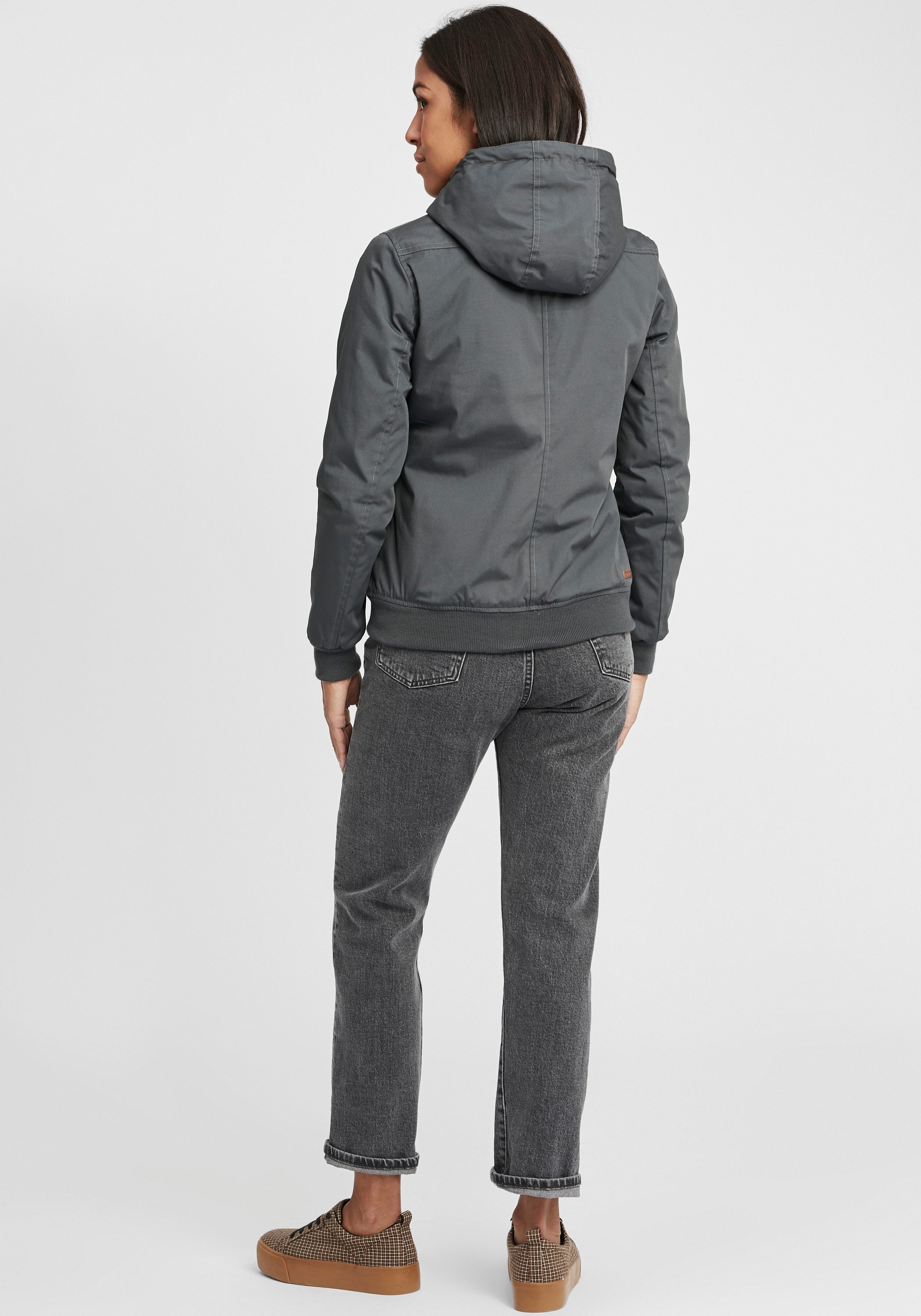 OXMO Kurzjacke OXTila Übergangsjacke mit kontrastfarbenem Reißverschluss