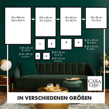 Casa Chic Bilderrahmen Everton Bilderrahmen rechteckig DIN A4 28,8 x 20 cm Fotos Passepartout Glas, (Set)