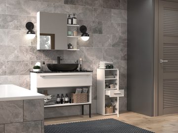 ibonto Eckschrank Badezimmerschrank mit Schublade & Türen - Elegantes Sideboard