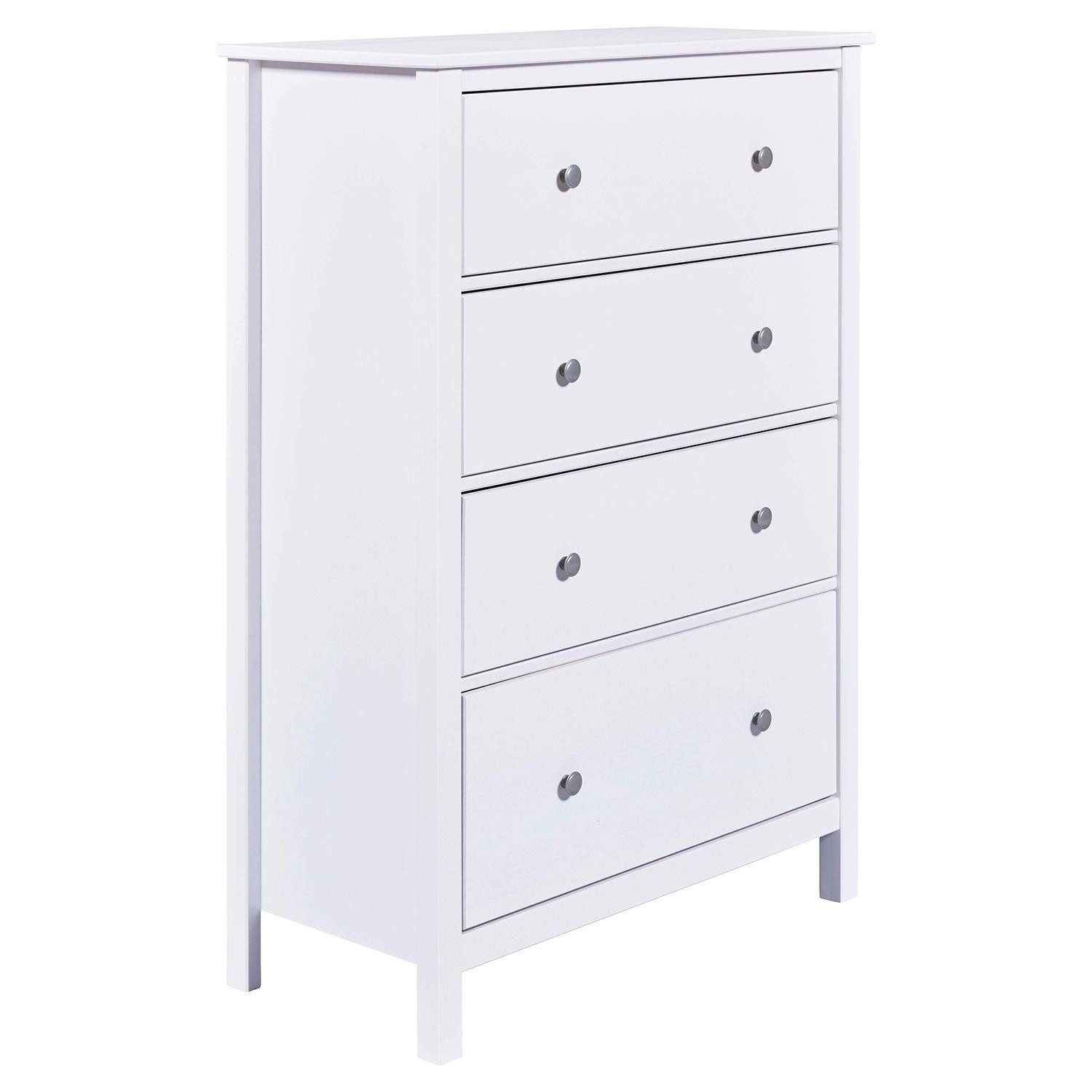 Inter Link Kommode CHILLY HOME, Weiß, Kiefernholz massiv, 4 Schubladen, B 82 x H 120 x T 40 cm