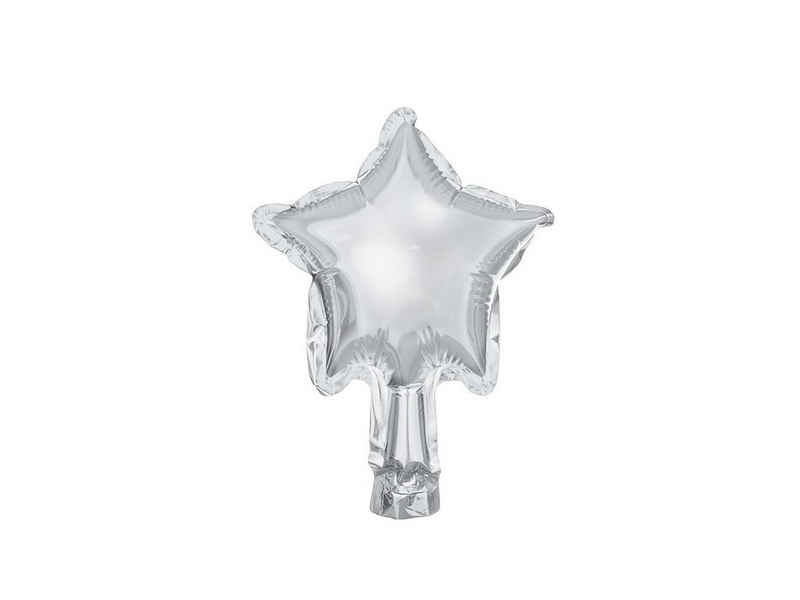 partydeco Luftballon, Folienballon Stern 10cm silber