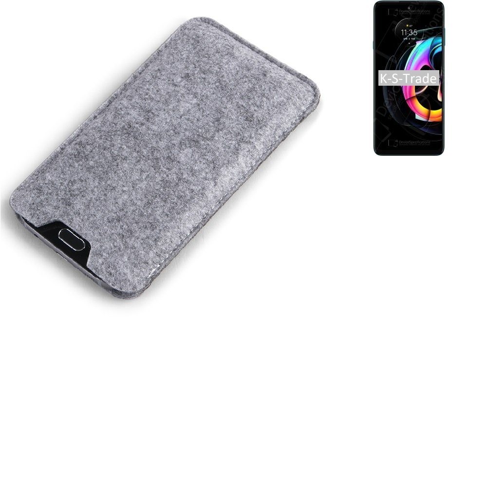K-S-Trade Handyhülle für Motorola Edge 20 Lite, Filz Handyhülle Schutzhülle Filztasche Filz Tasche Case Sleeve